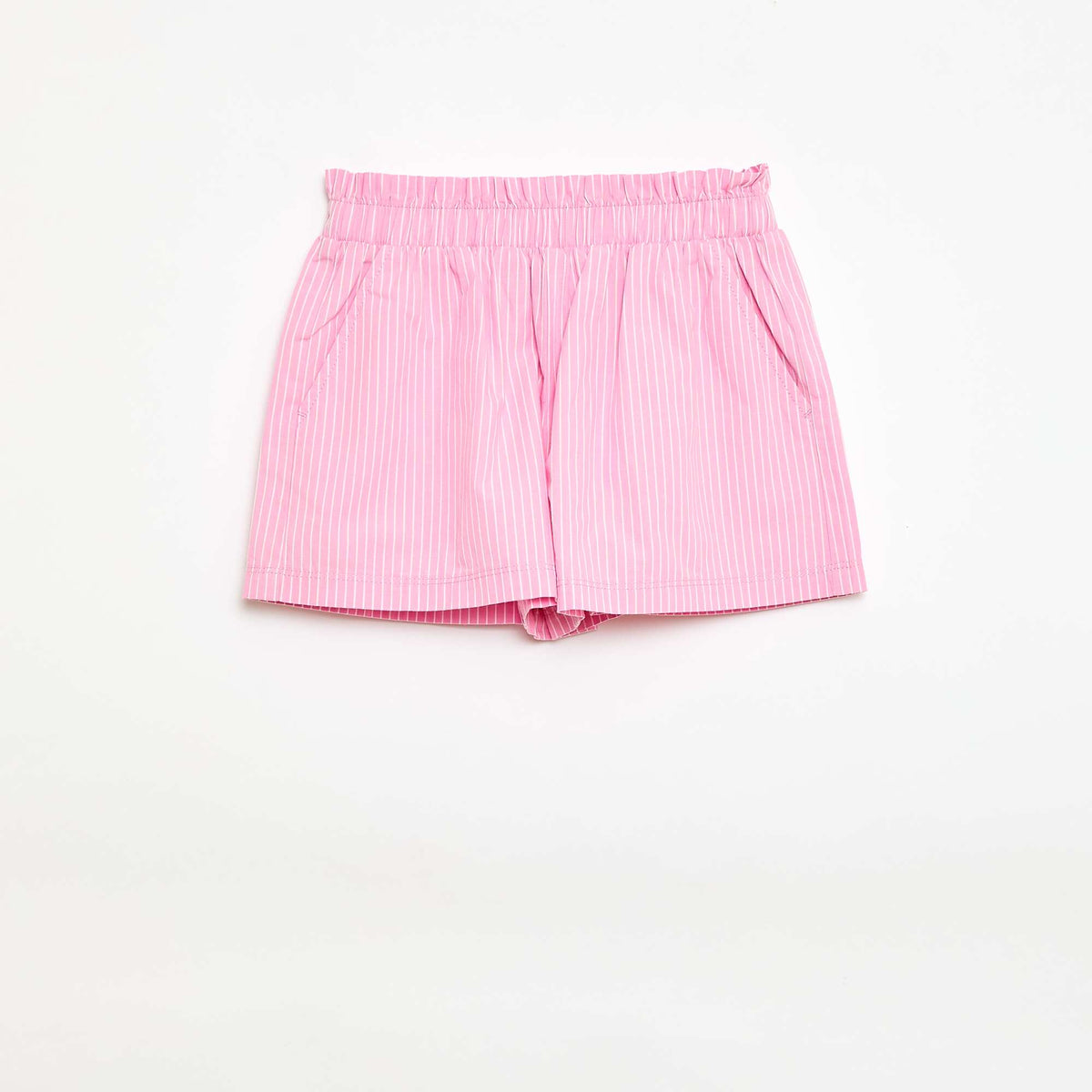 Short rayé en popeline de coton ROSE