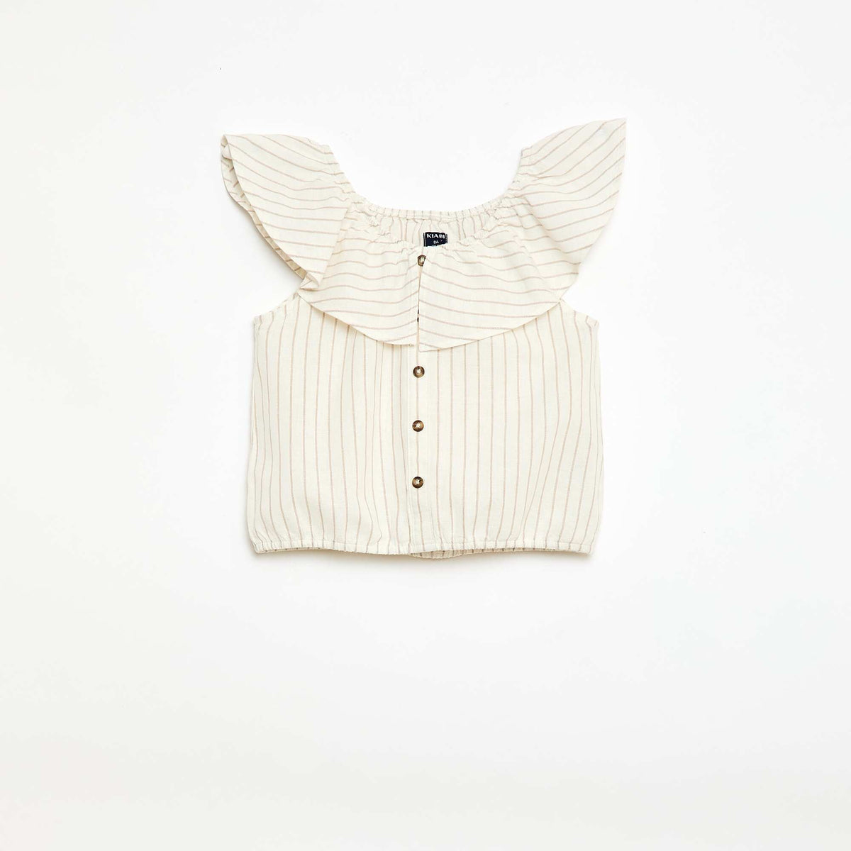 Blouse sans manches en lin mélangé BLANC