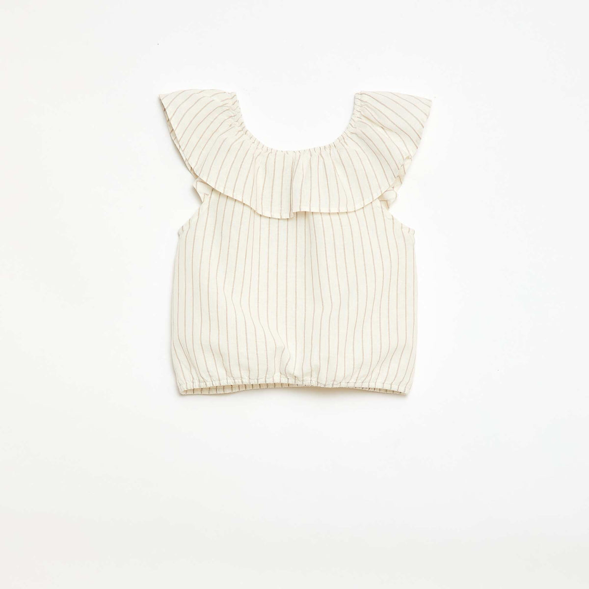 Blouse sans manches en lin mélangé BLANC
