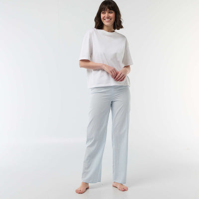 Pantalon de pyjama en popeline rayé BLEU