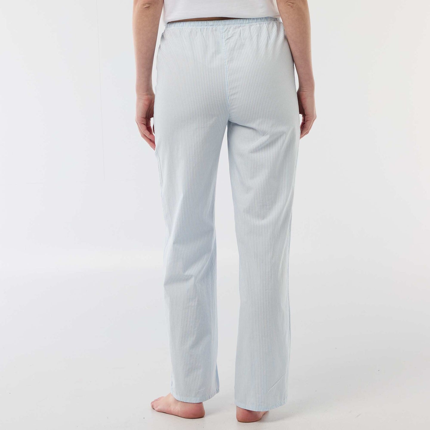 Pantalon de pyjama en popeline rayé BLEU