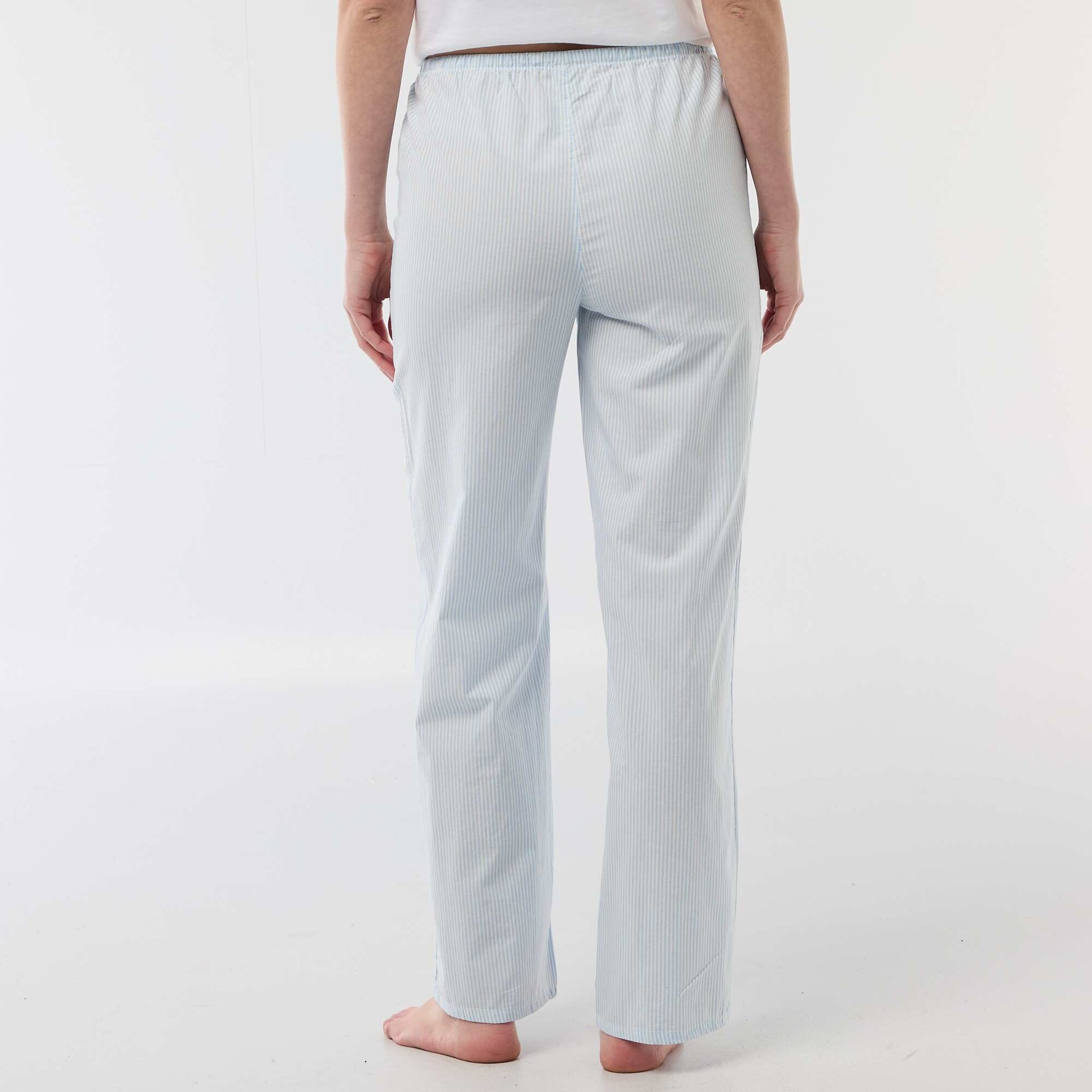 Pantalon de pyjama en popeline rayé BLEU