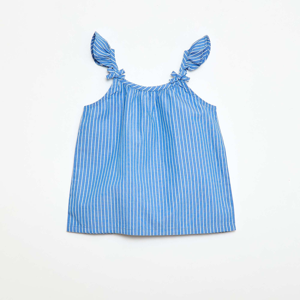 Blouse en popeline rayée BLEU