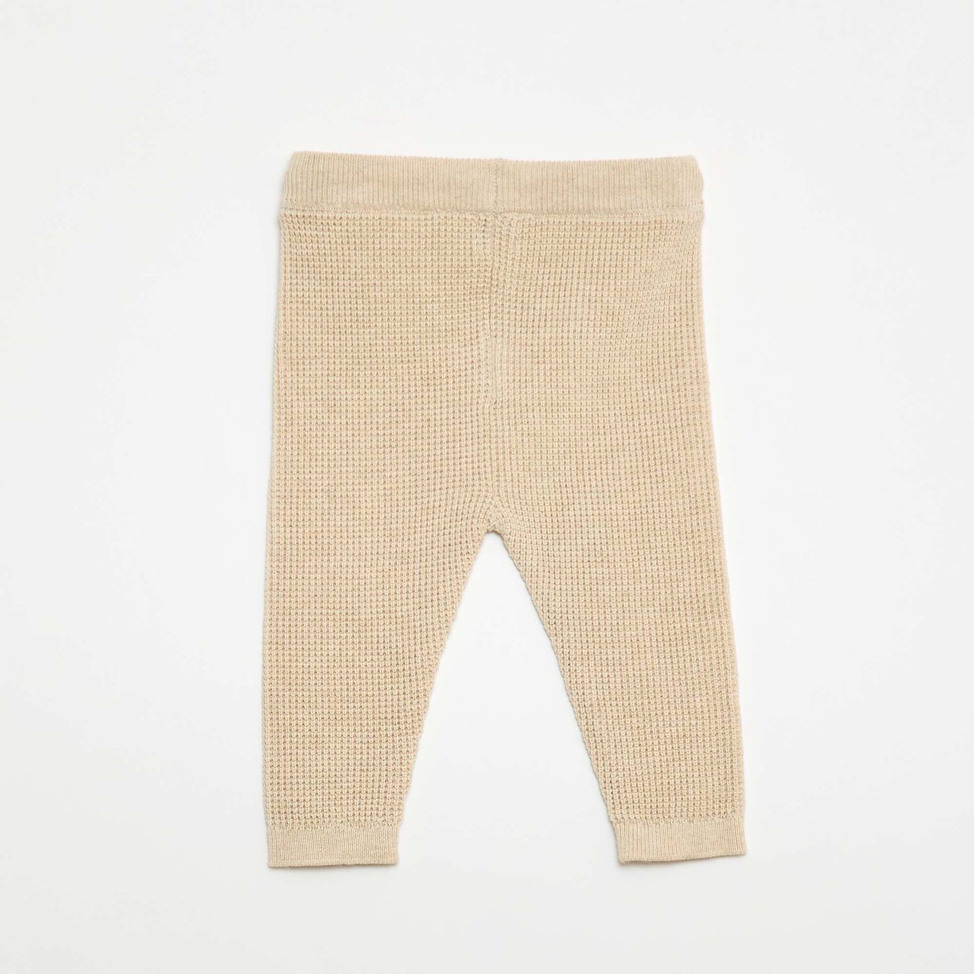 Ensemble gilet cache cœur + legging en maille - 2 pièces BEIGE