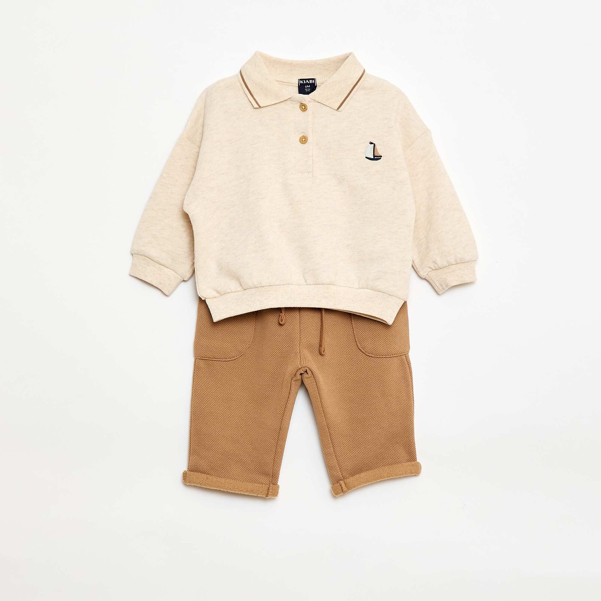 Ensemble polo + pantalon - 2 pièces BEIGE