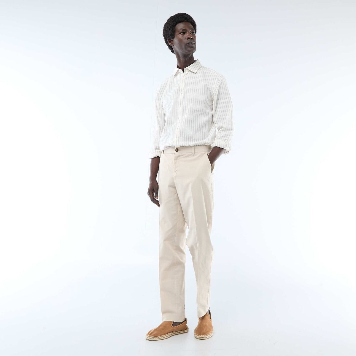 Chemise en lin mélangé BLANC