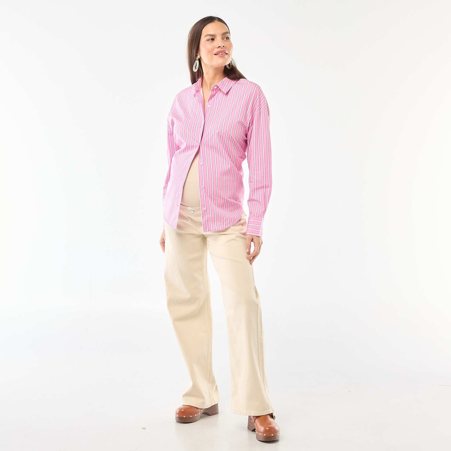 Pantalon de maternité wide leg BEIGE