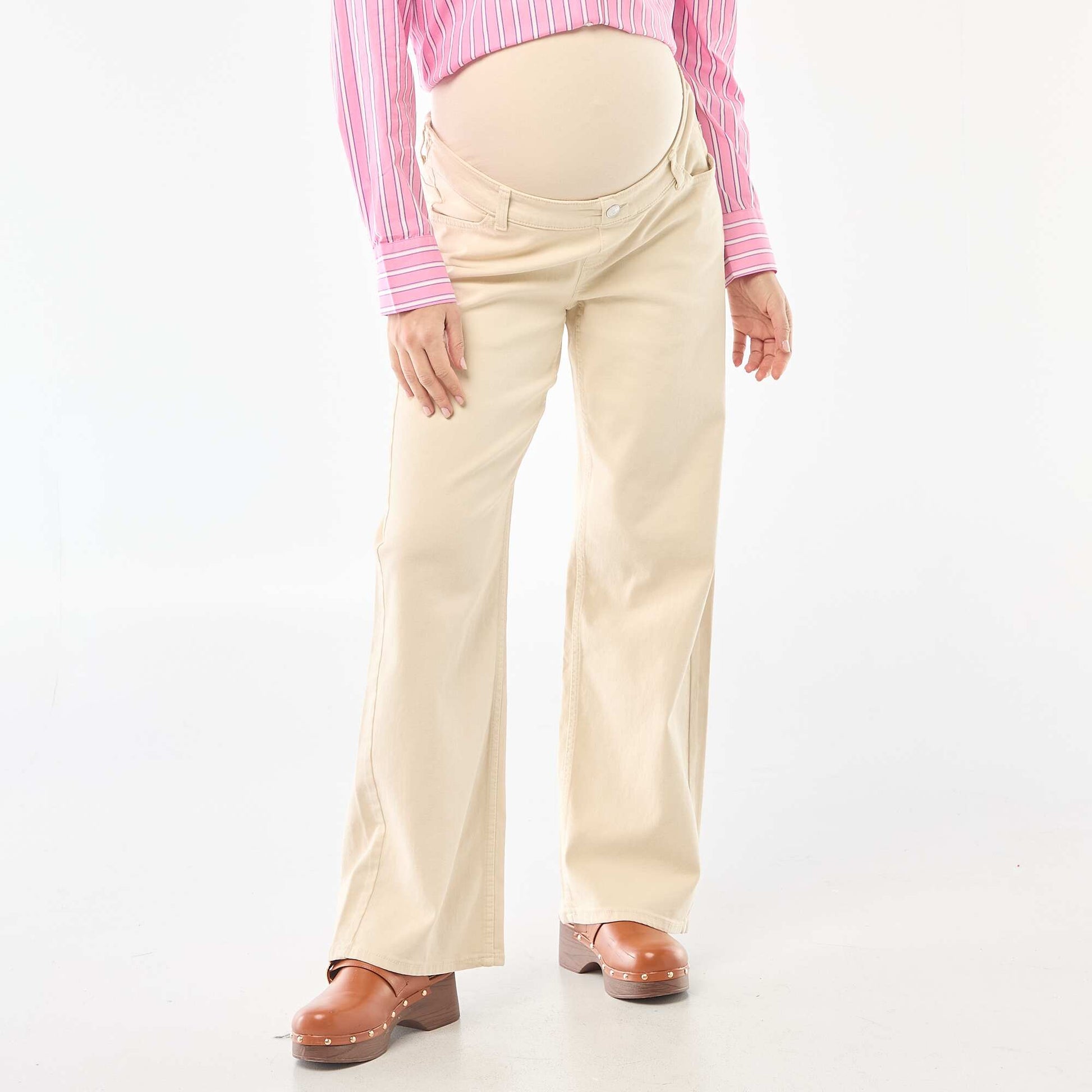 Pantalon de maternité wide leg BEIGE