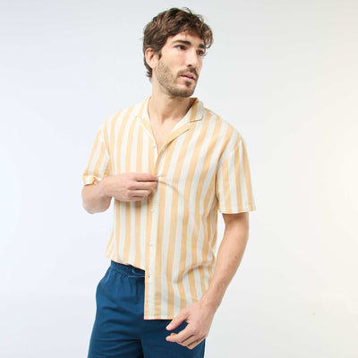 Chemise légère à rayures JAUNE