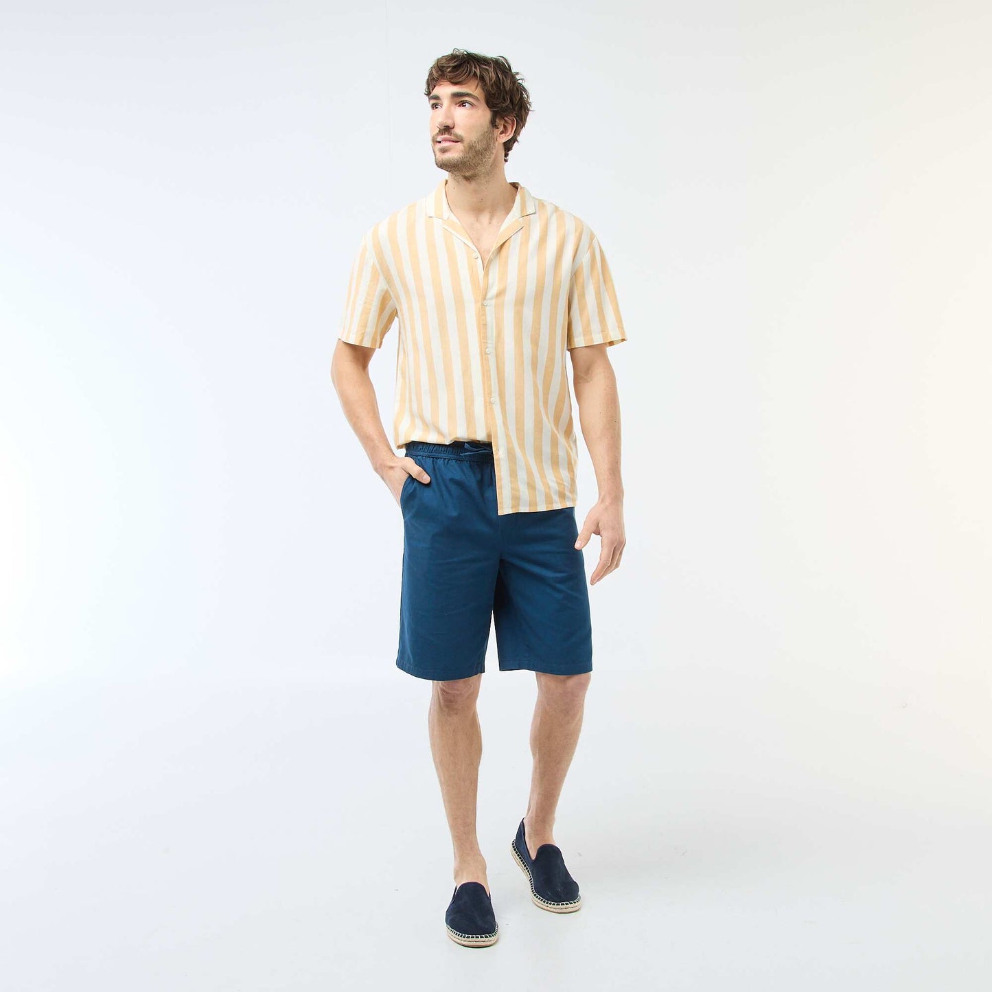 Chemise légère à rayures JAUNE