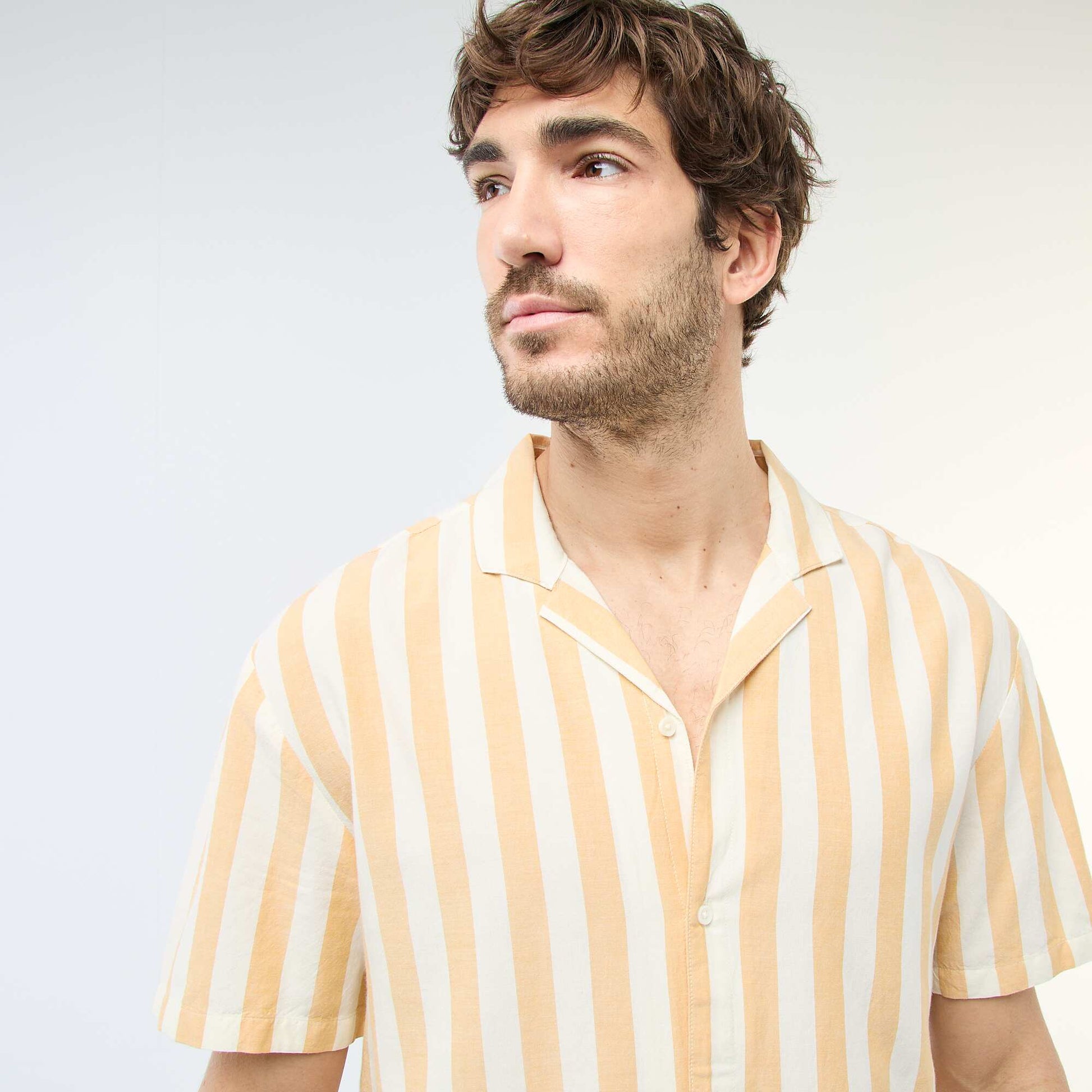 Chemise légère à rayures JAUNE