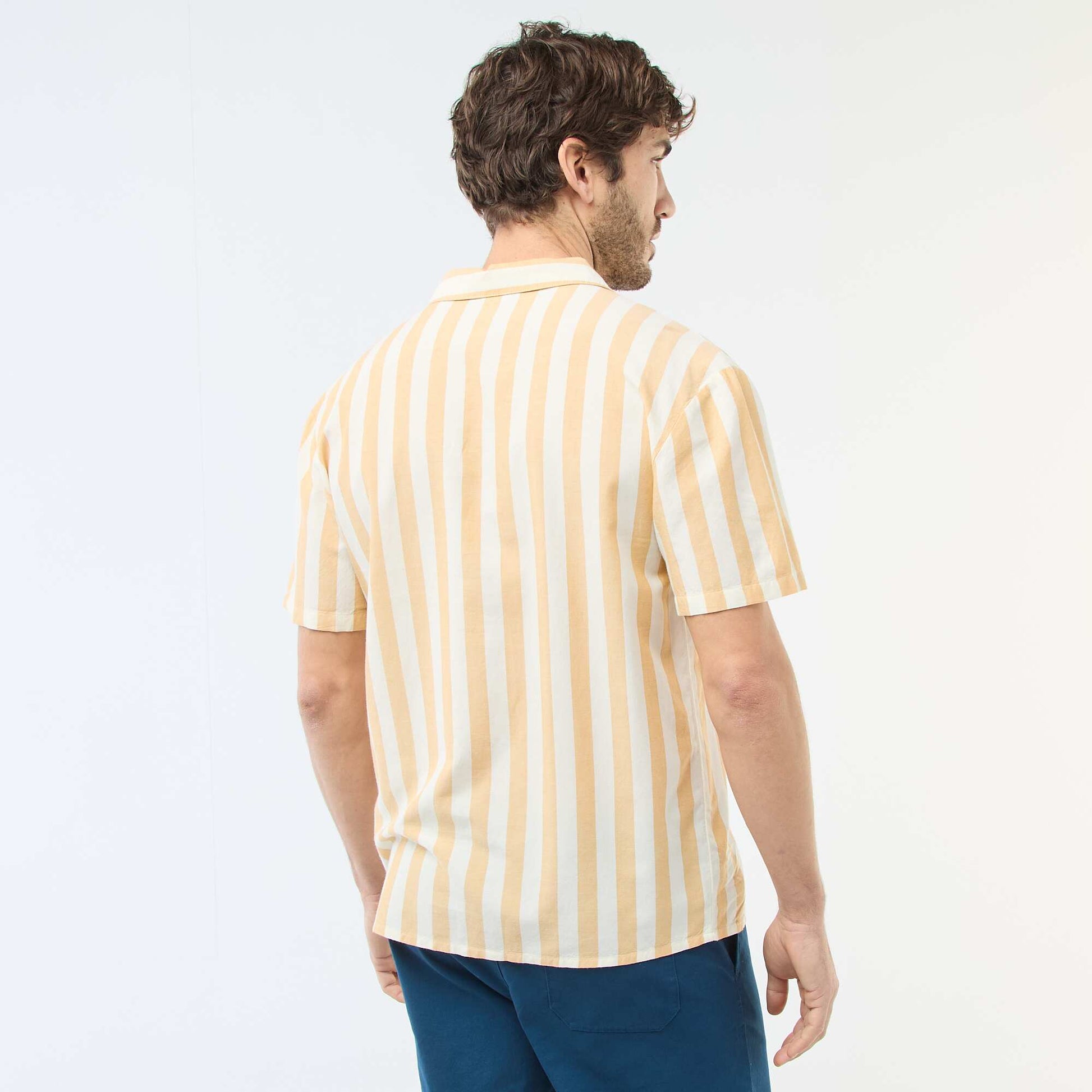 Chemise légère à rayures JAUNE