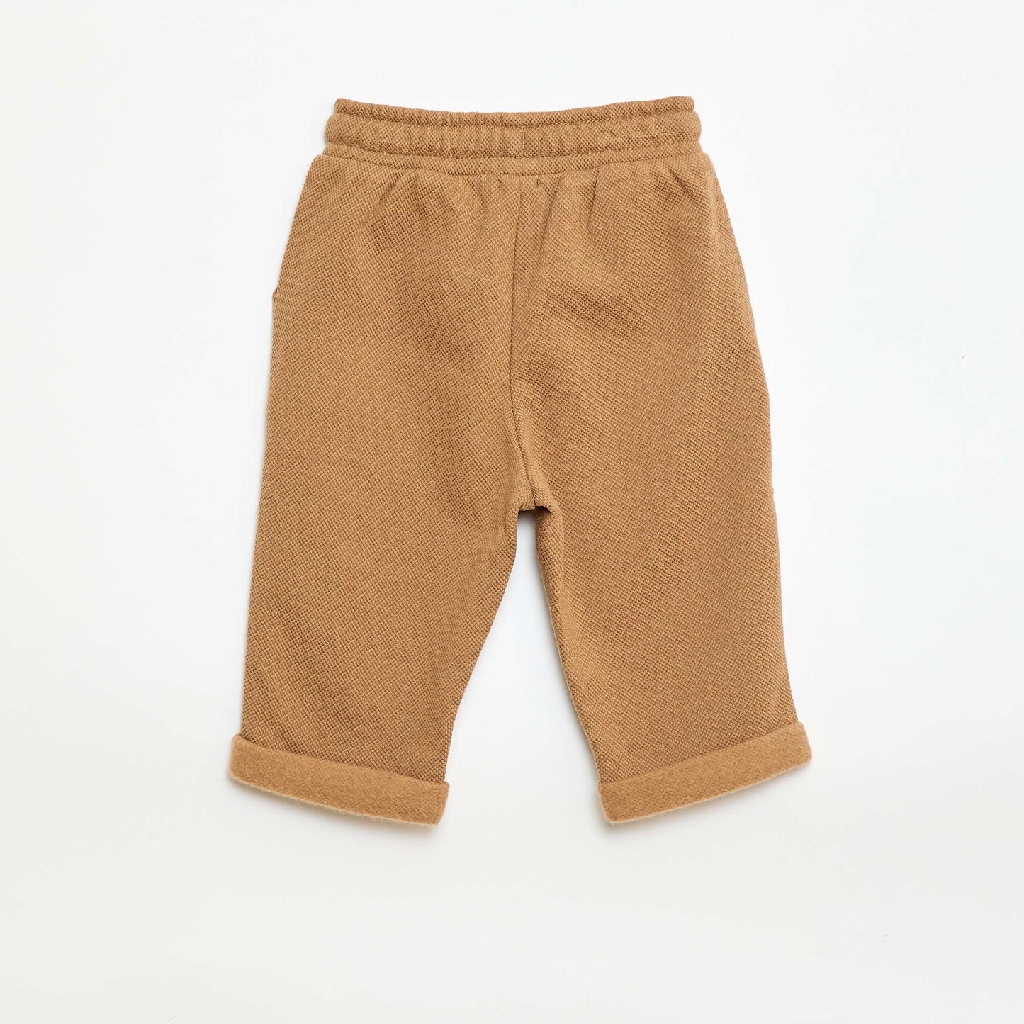 Pantalon relax en maille piquée BEIGE