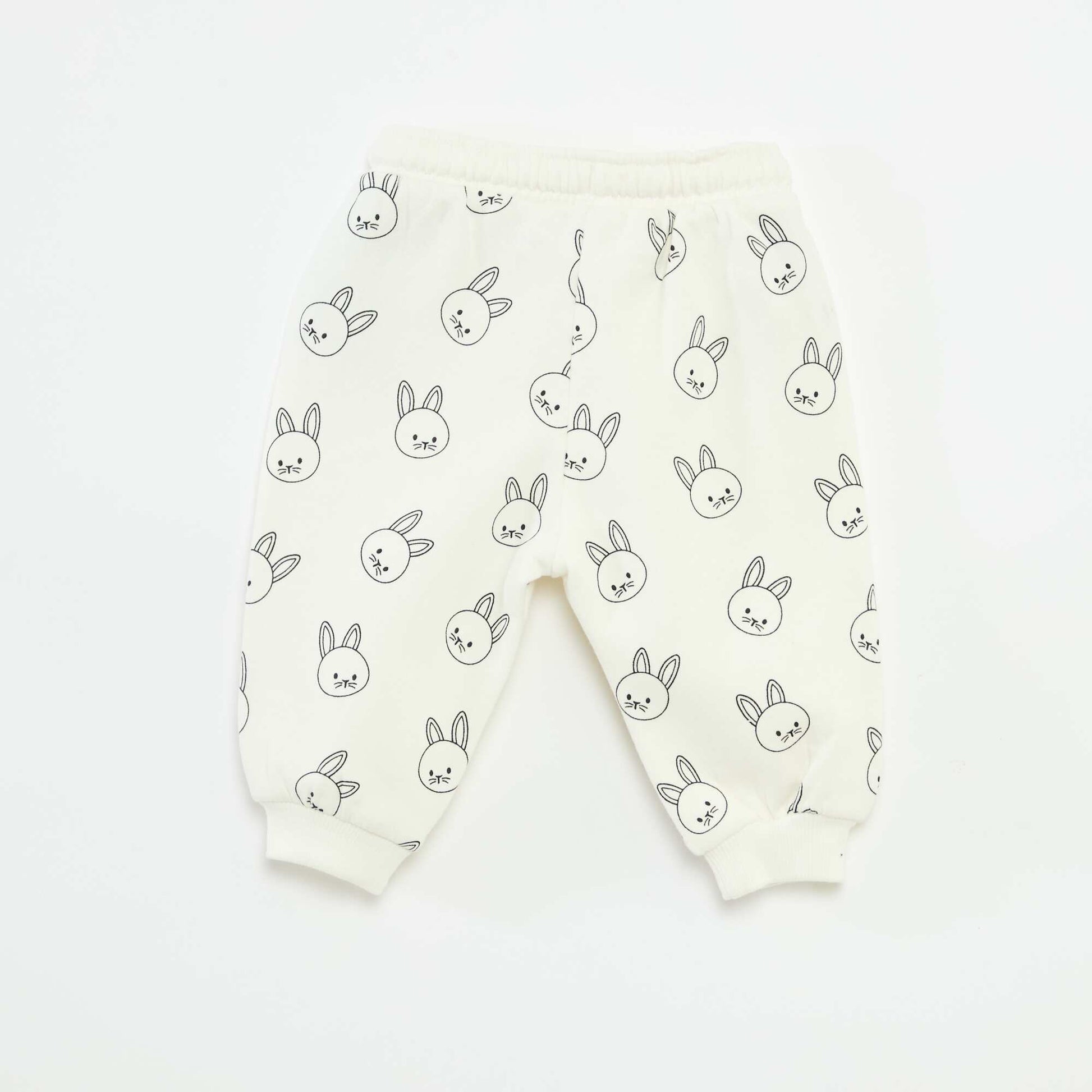 Jogging en molleton fantaisie BLANC