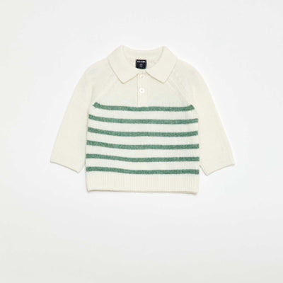 Pull en maille à rayures BLANC