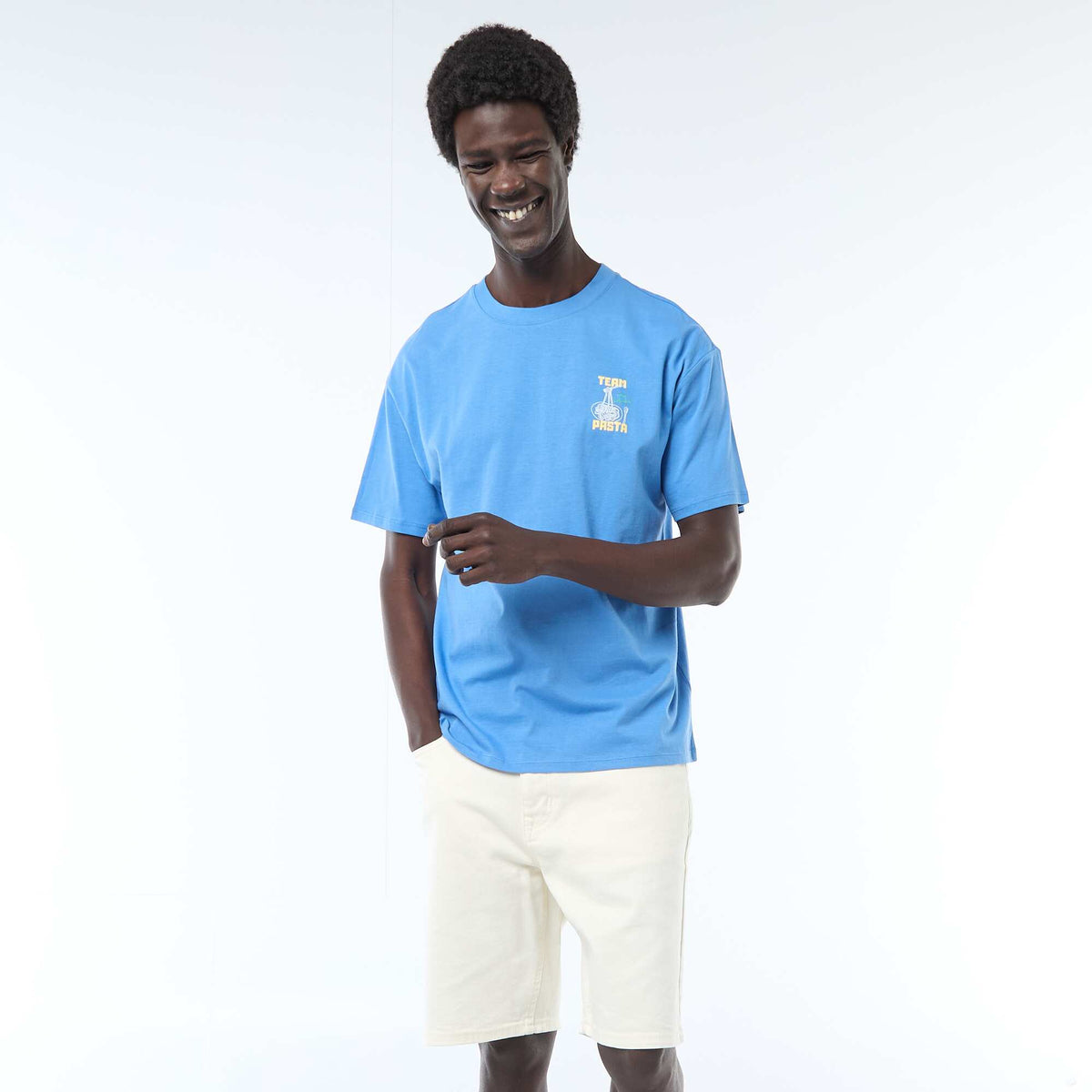 Bermuda en coton stretch BLANC
