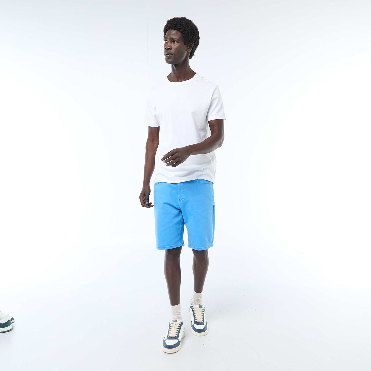 Bermuda en coton stretch BLEU