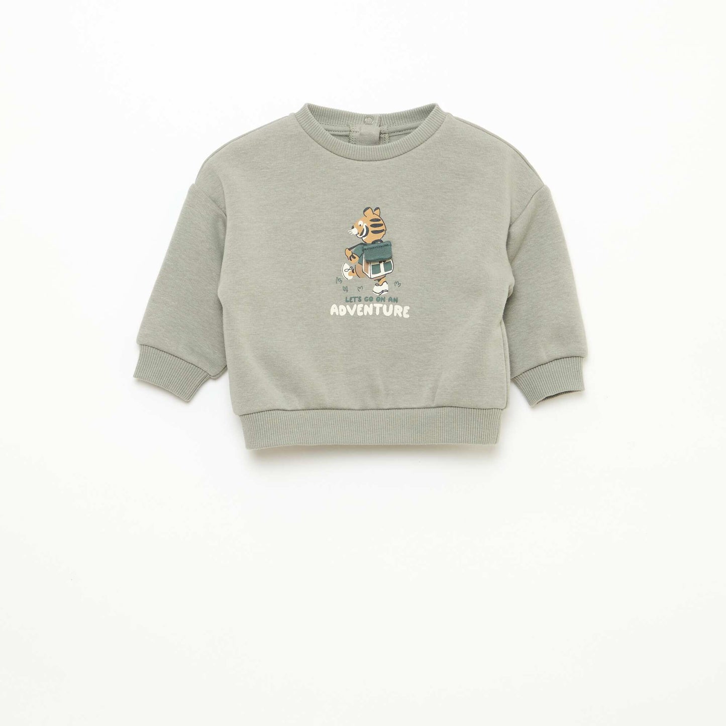 Sweat chiné intérieur velours doux VERT