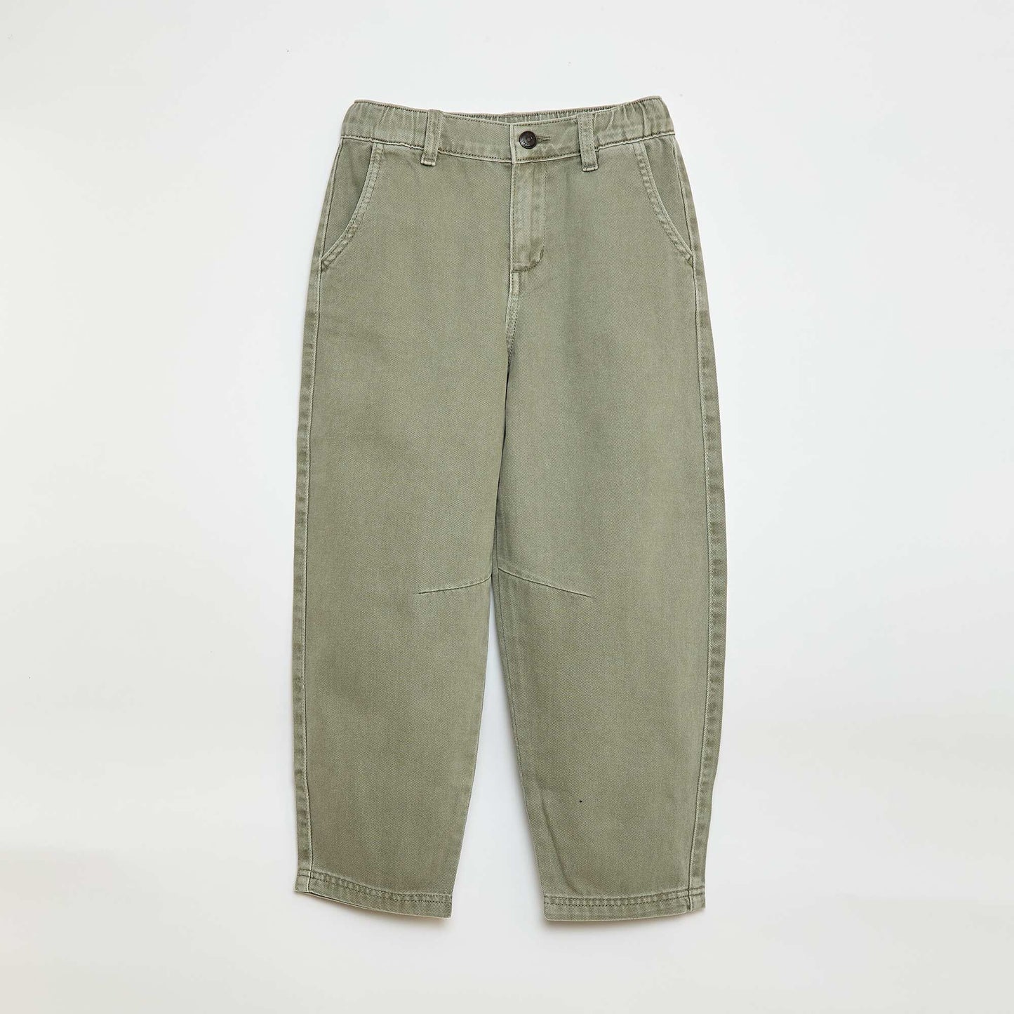 Pantalon denim / jean coupe ballon large VERT
