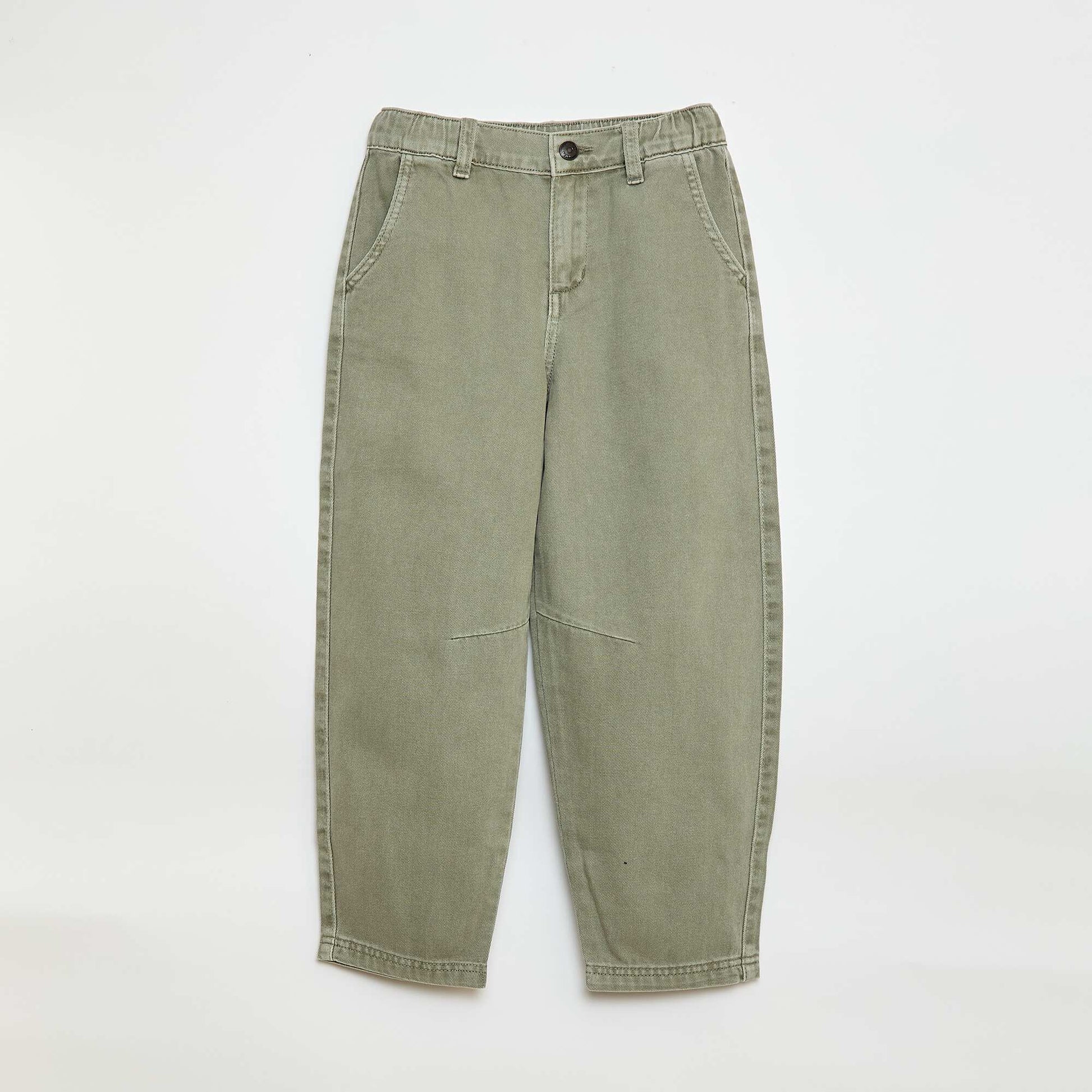 Pantalon denim / jean coupe ballon large VERT