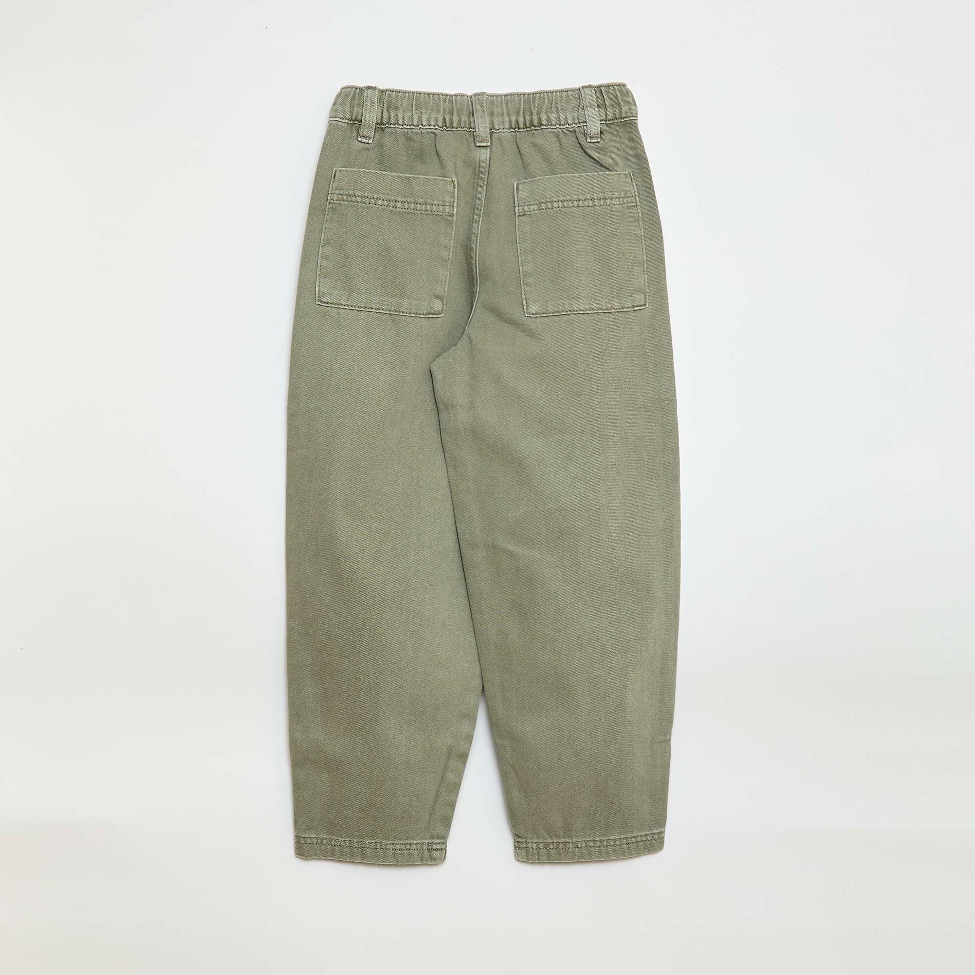 Pantalon denim / jean coupe ballon large VERT