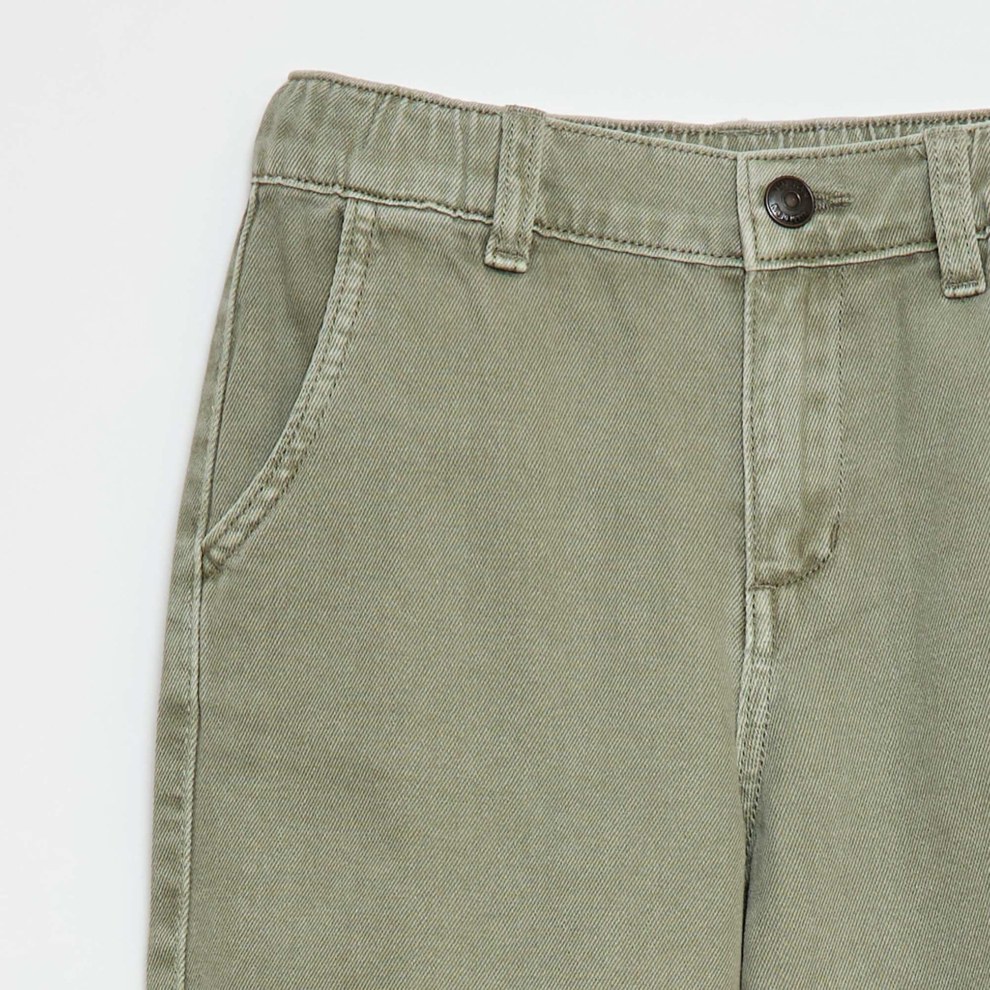 Pantalon denim / jean coupe ballon large VERT