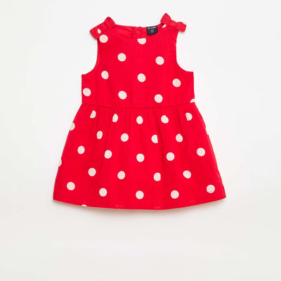 Robe coupe évasée sans manches ROUGE
