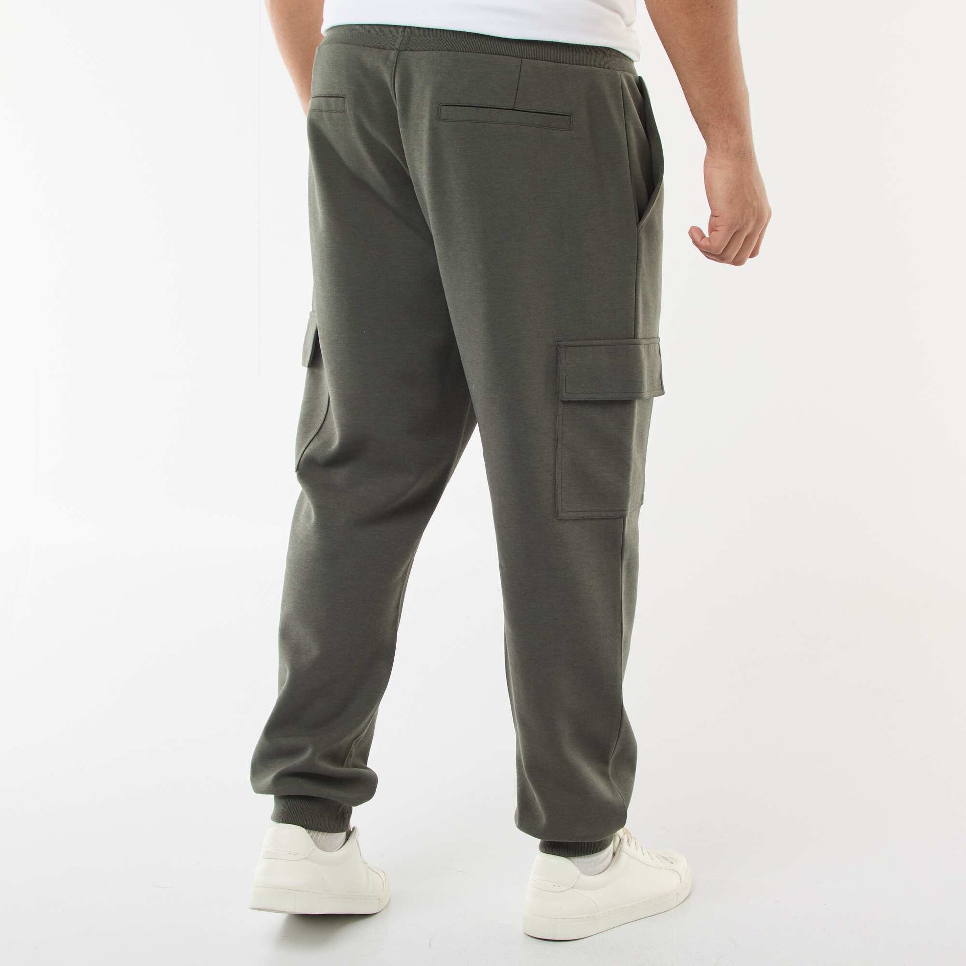 Pantalon bas resserré en coton uni KAKI