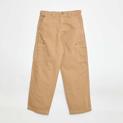 Pantalon multipoches uni BEIGE