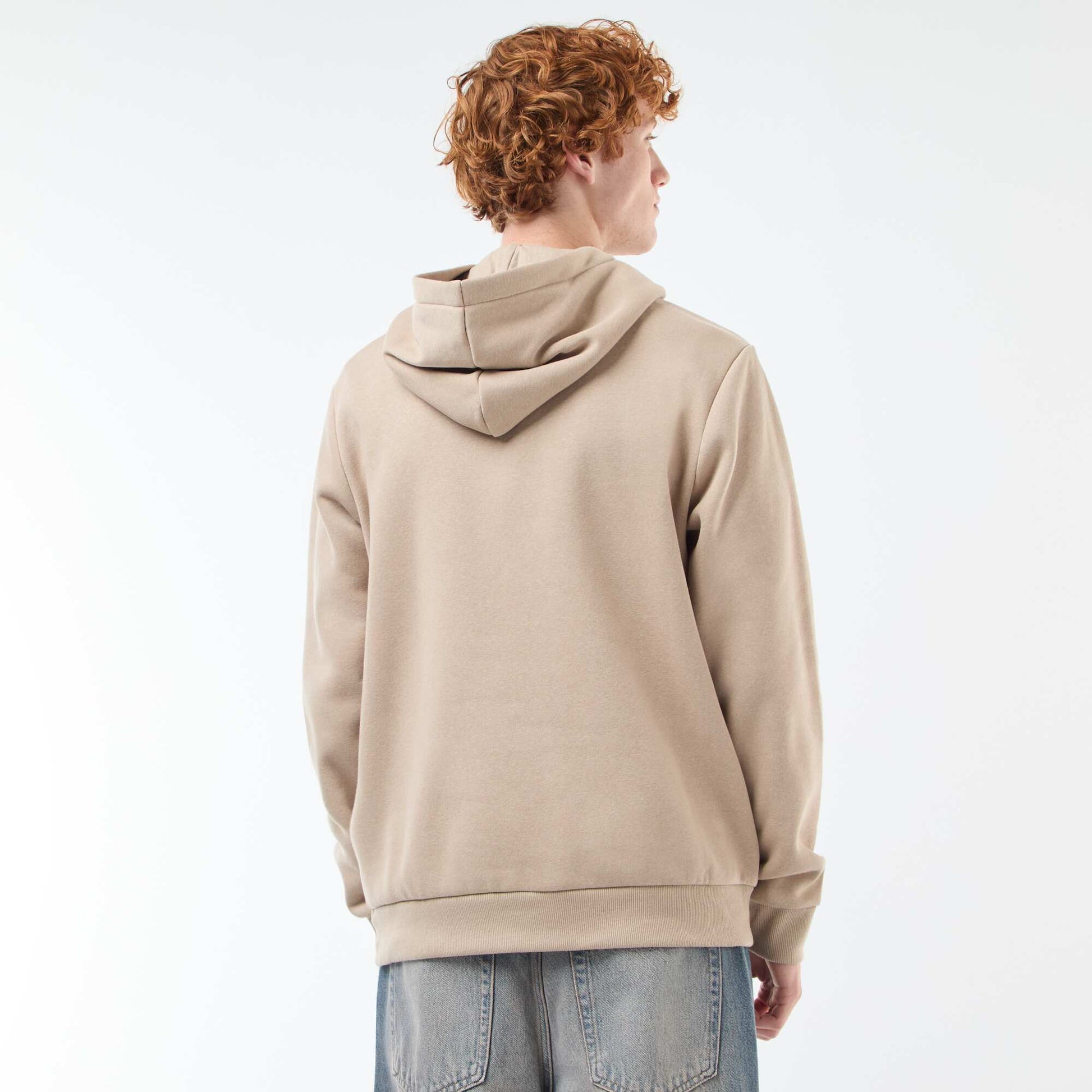Sweat en molleton à imprimé BEIGE