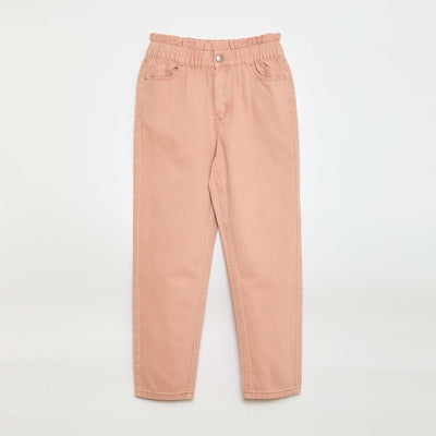 Pantalon en denim coupe mom à motif ROSE