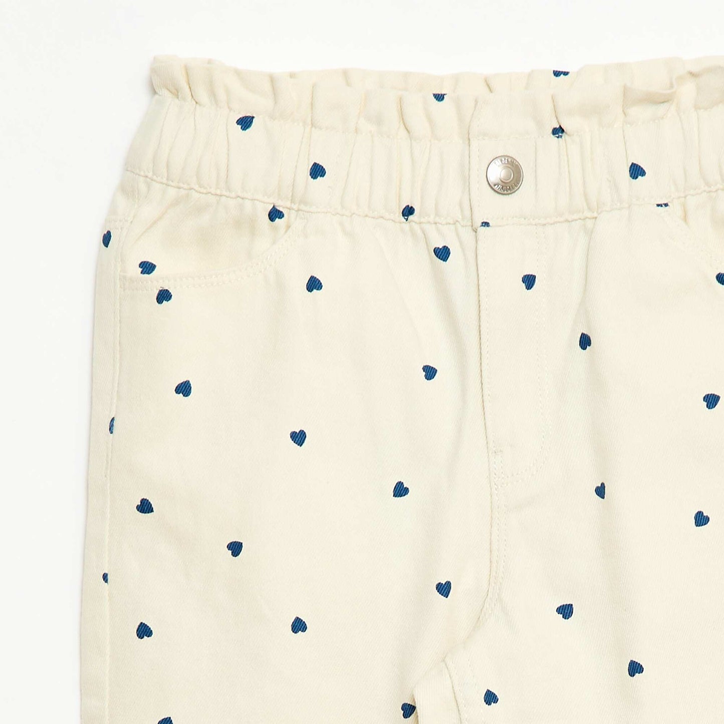 Pantalon en denim coupe mom à motif BLANC