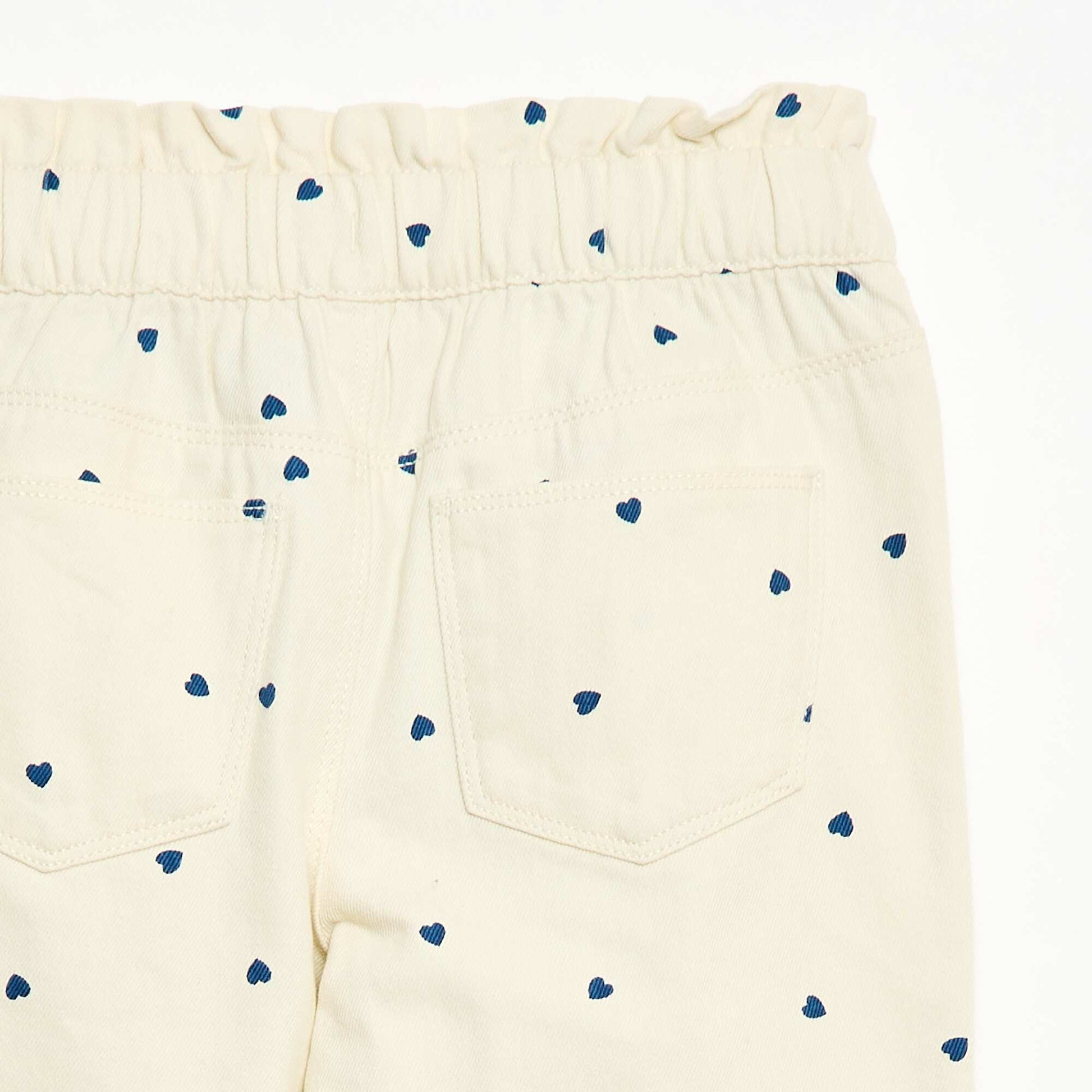 Pantalon en denim coupe mom à motif BLANC