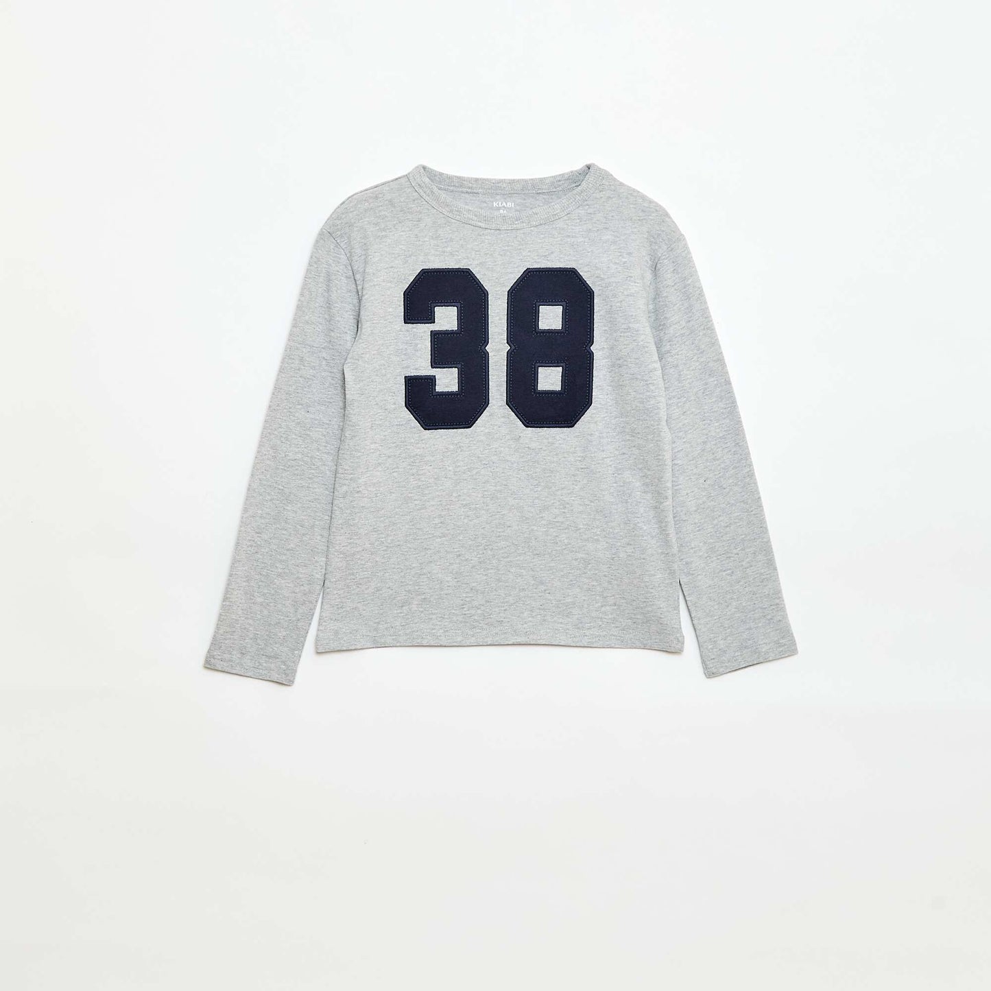 T-shirt imprimé fantaisie à manches longues GRIS