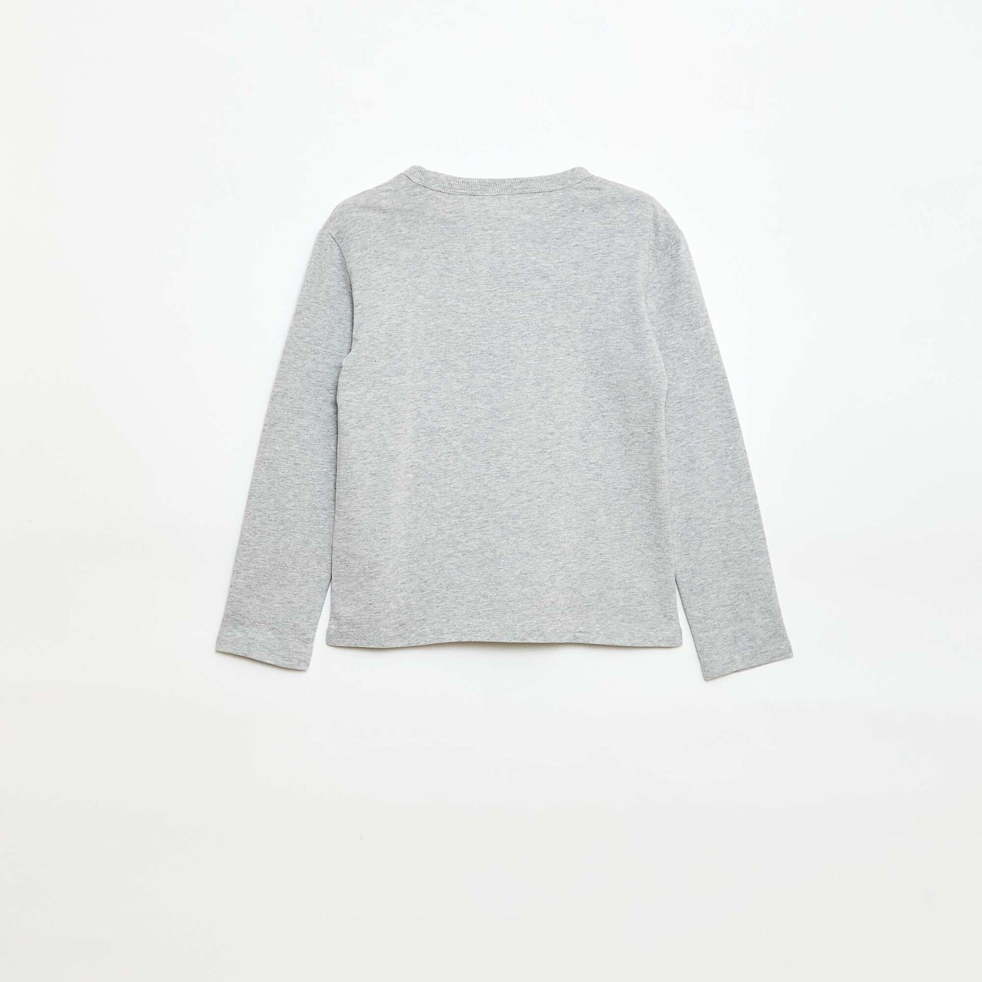 T-shirt imprimé fantaisie à manches longues GRIS