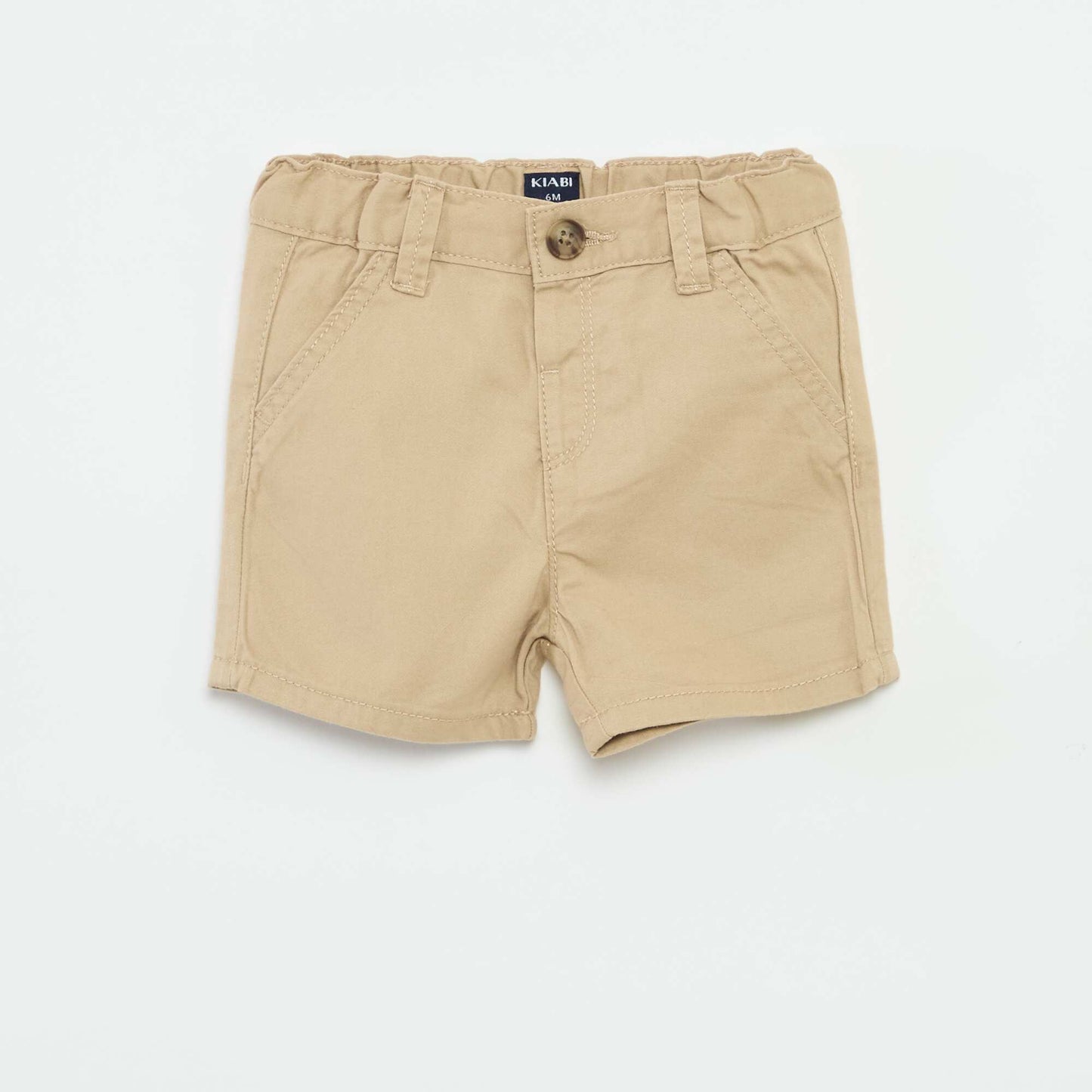 Short chino uni en twill BEIGE