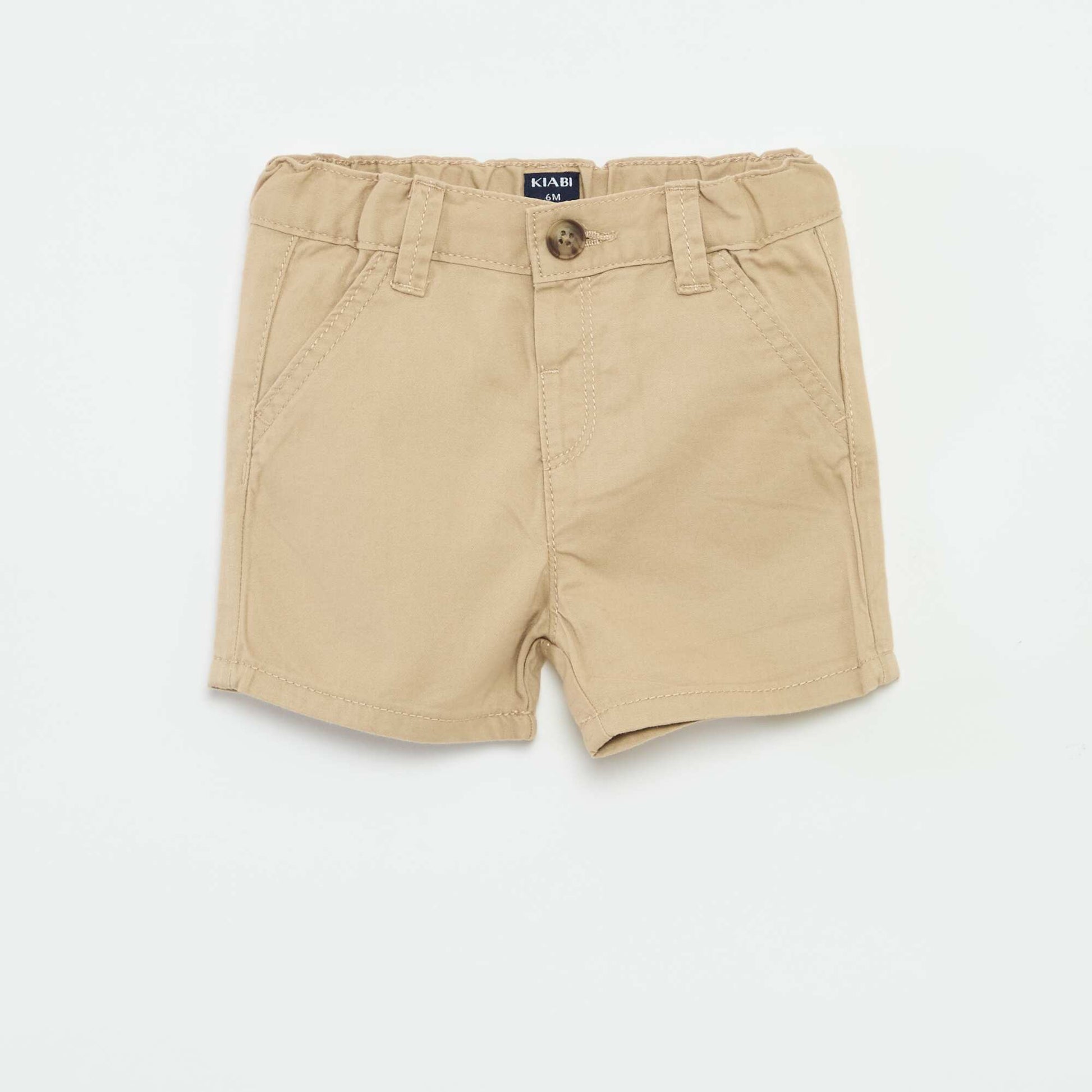Short chino uni en twill BEIGE