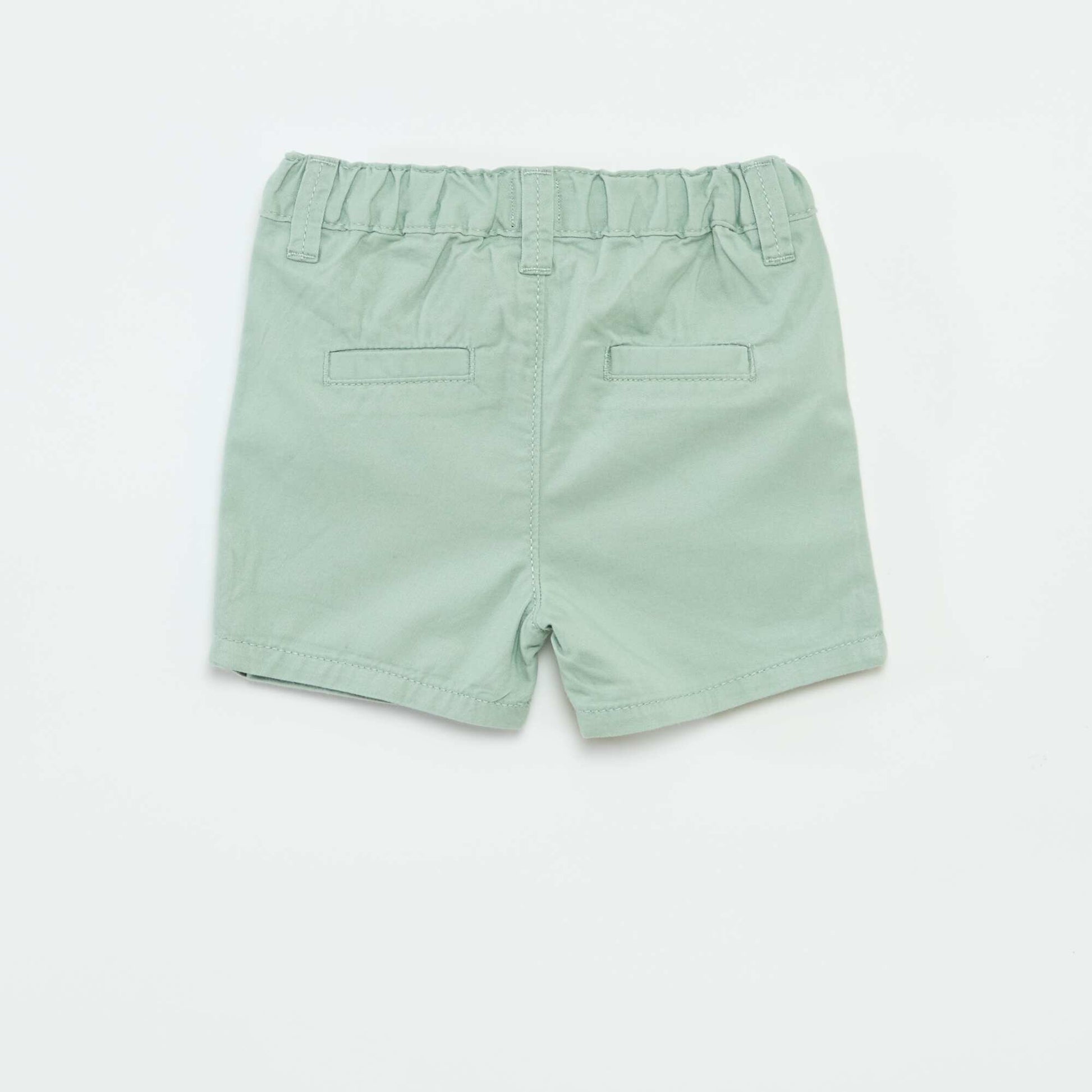 Short chino uni en twill VERT
