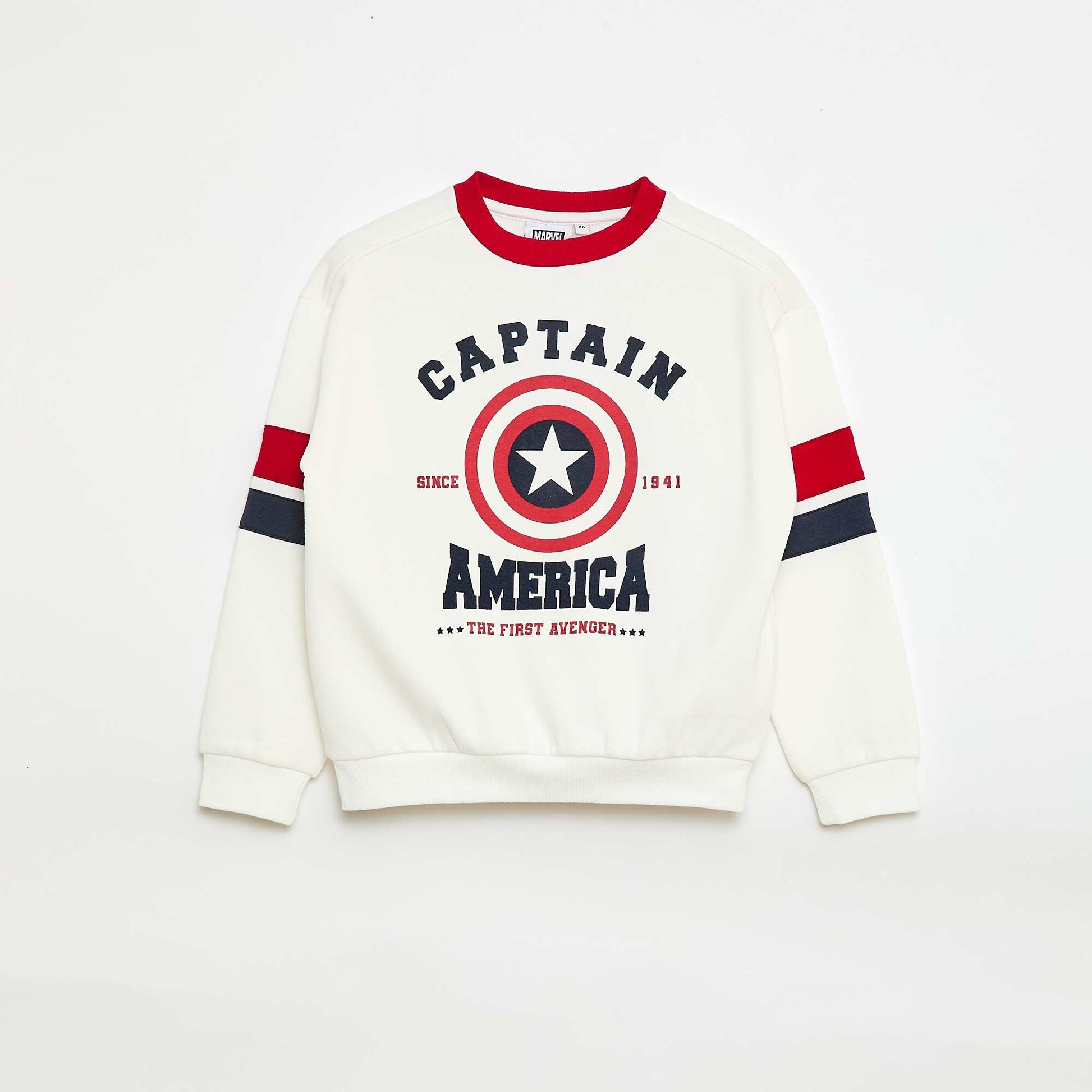 Sweat à col rond 'Captain America' BLANC