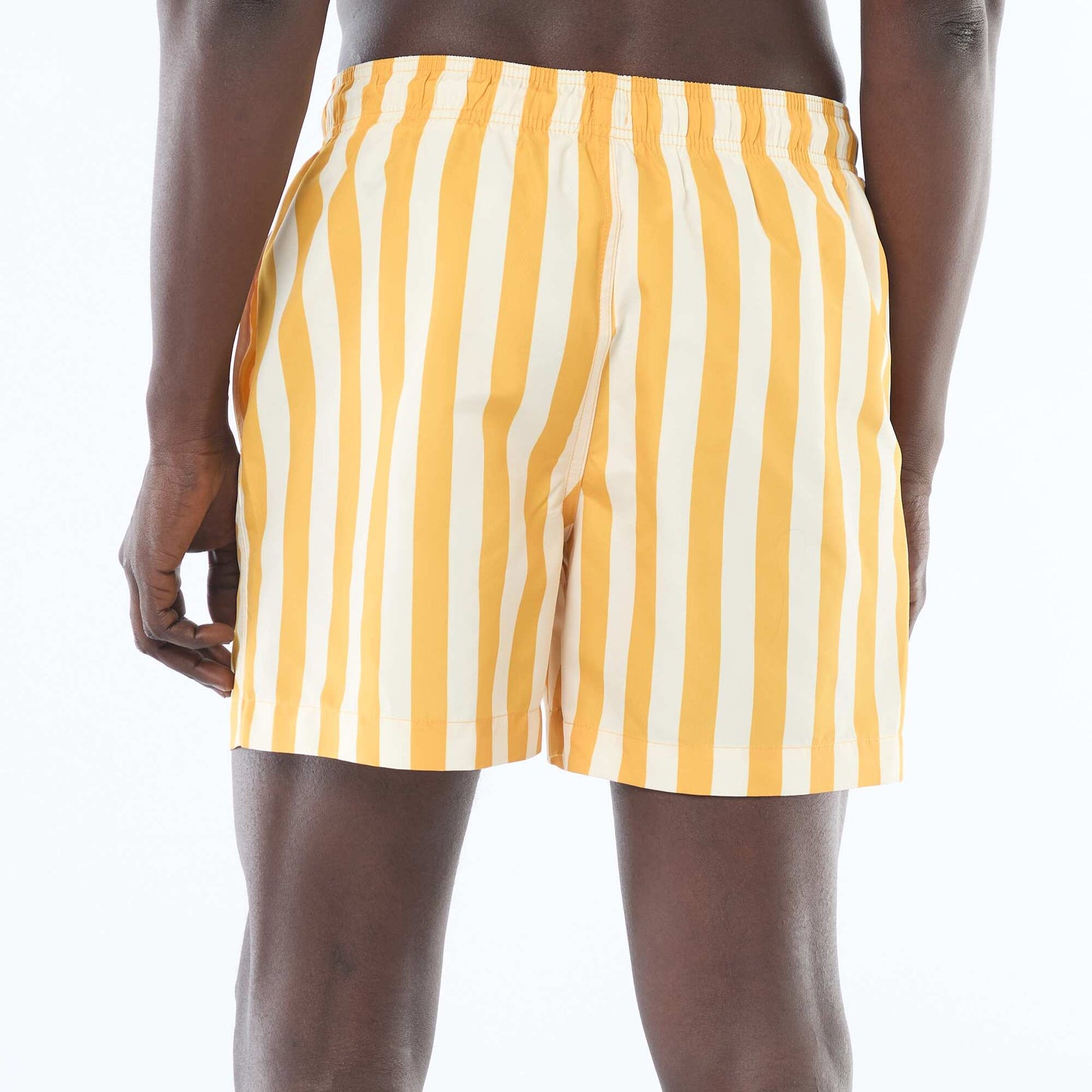 Short de bain imprimé rayé JAUNE