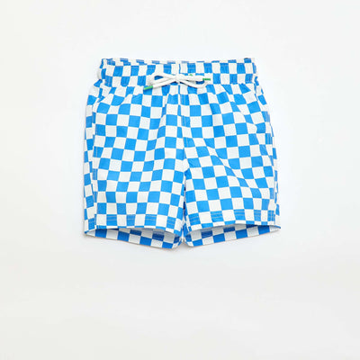 Short de bain à carreaux BLEU