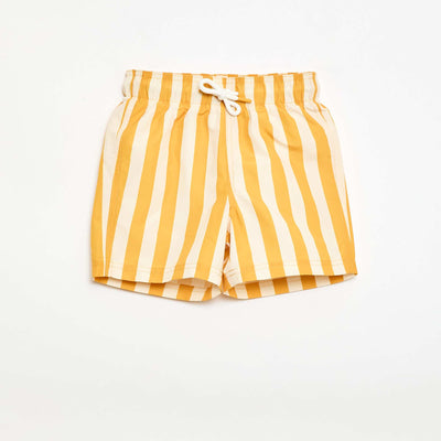 Short de bain à rayures JAUNE