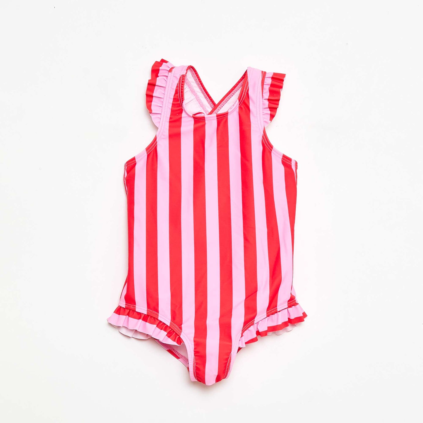 Maillot de bain imprimé à volants - 1 pièce ROSE