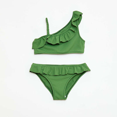 Maillot de bain fleuri - 2 pièces VERT