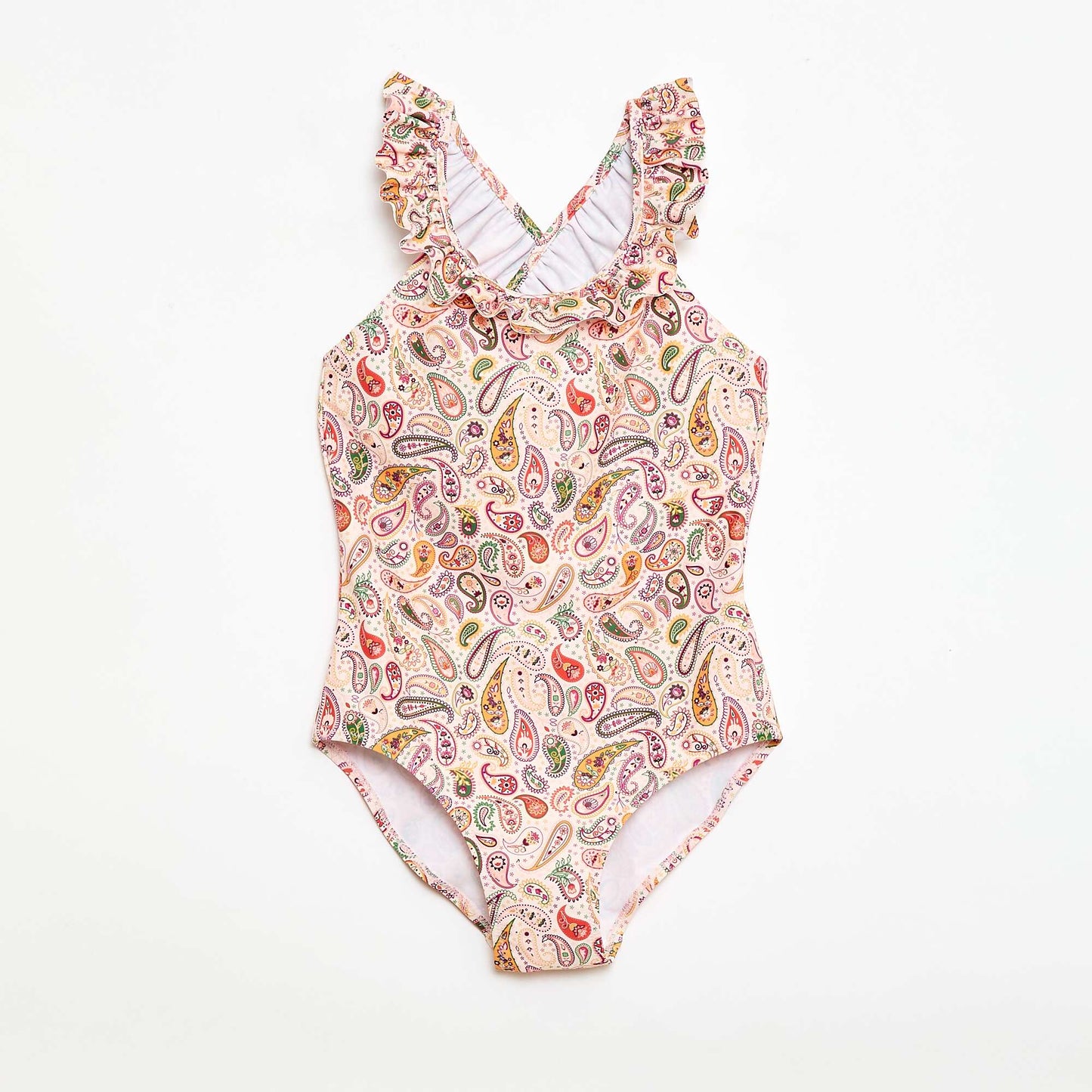 Maillot de bain imprimé avec volants - 1 pièce ROSE