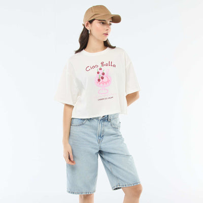 Short en jean 5 poches BLEU
