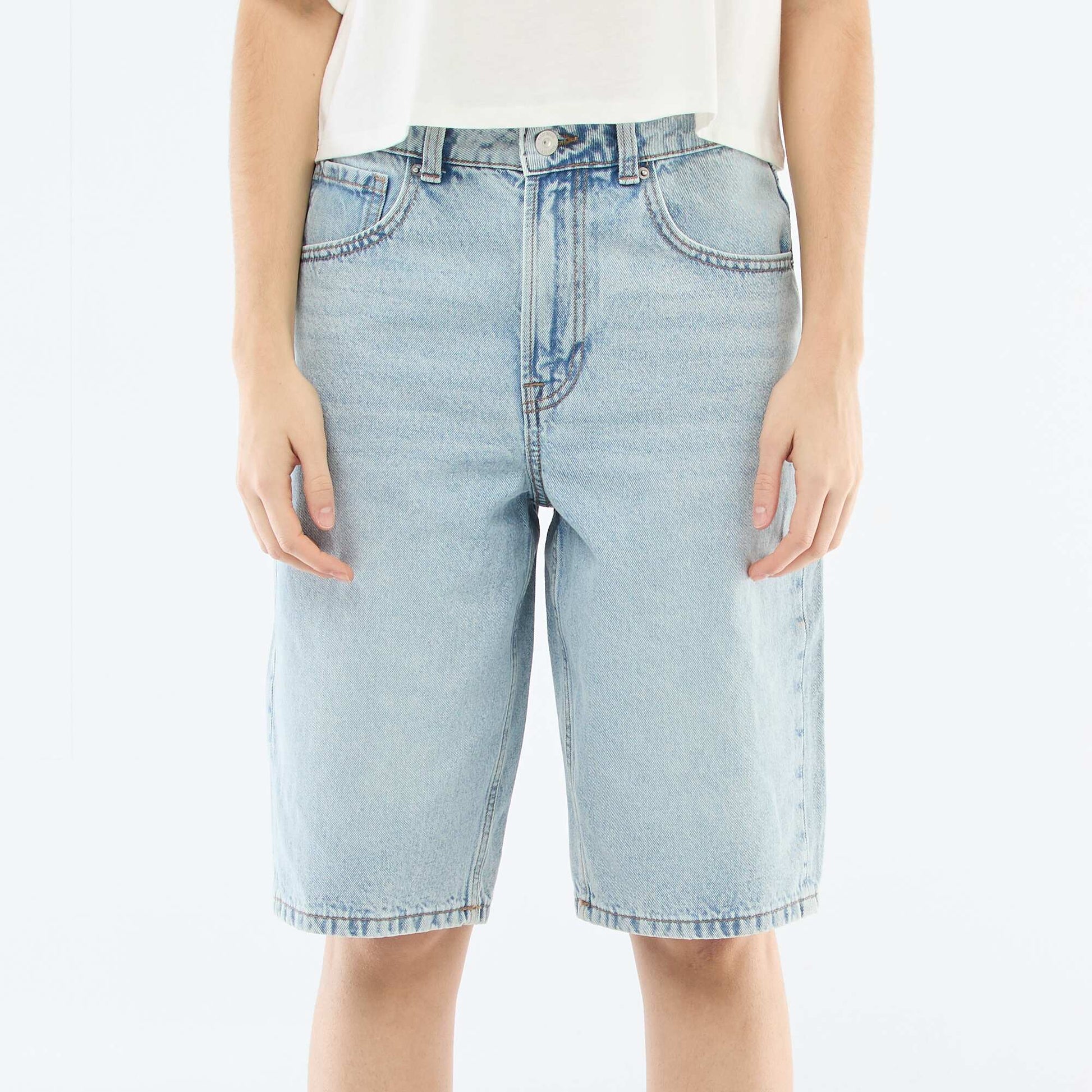 Short en jean 5 poches BLEU
