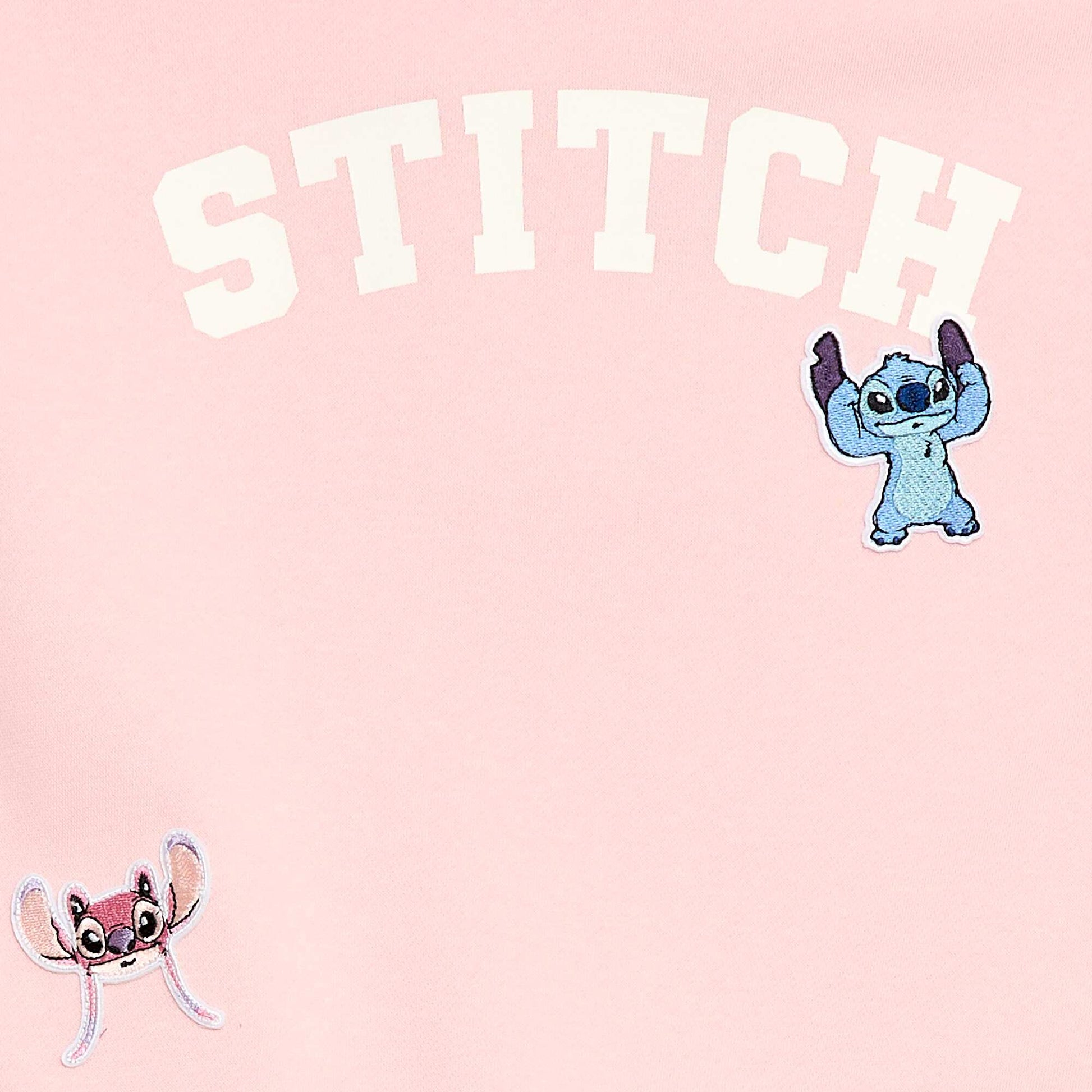 Sweat à capuche imprimé 'Stitch' ROSE