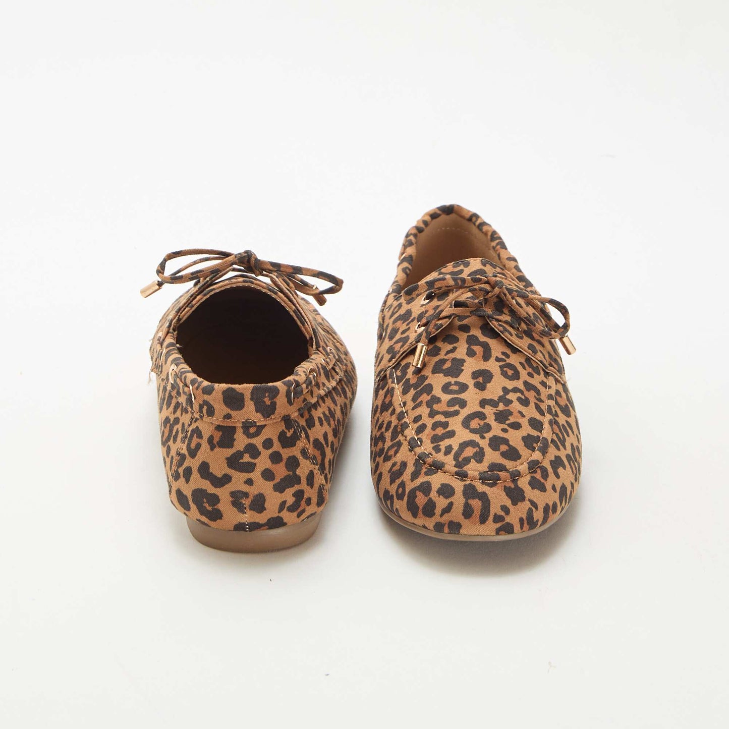 Chaussures bateau en léopard MARRON