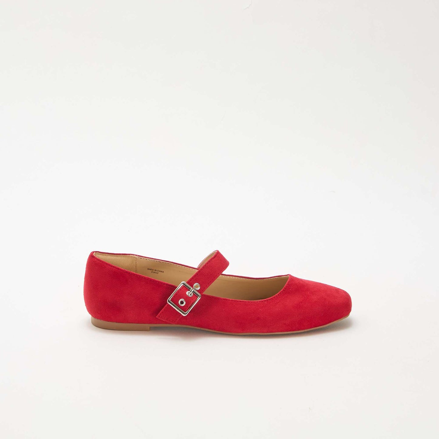 Ballerines à brides effet clou ROUGE
